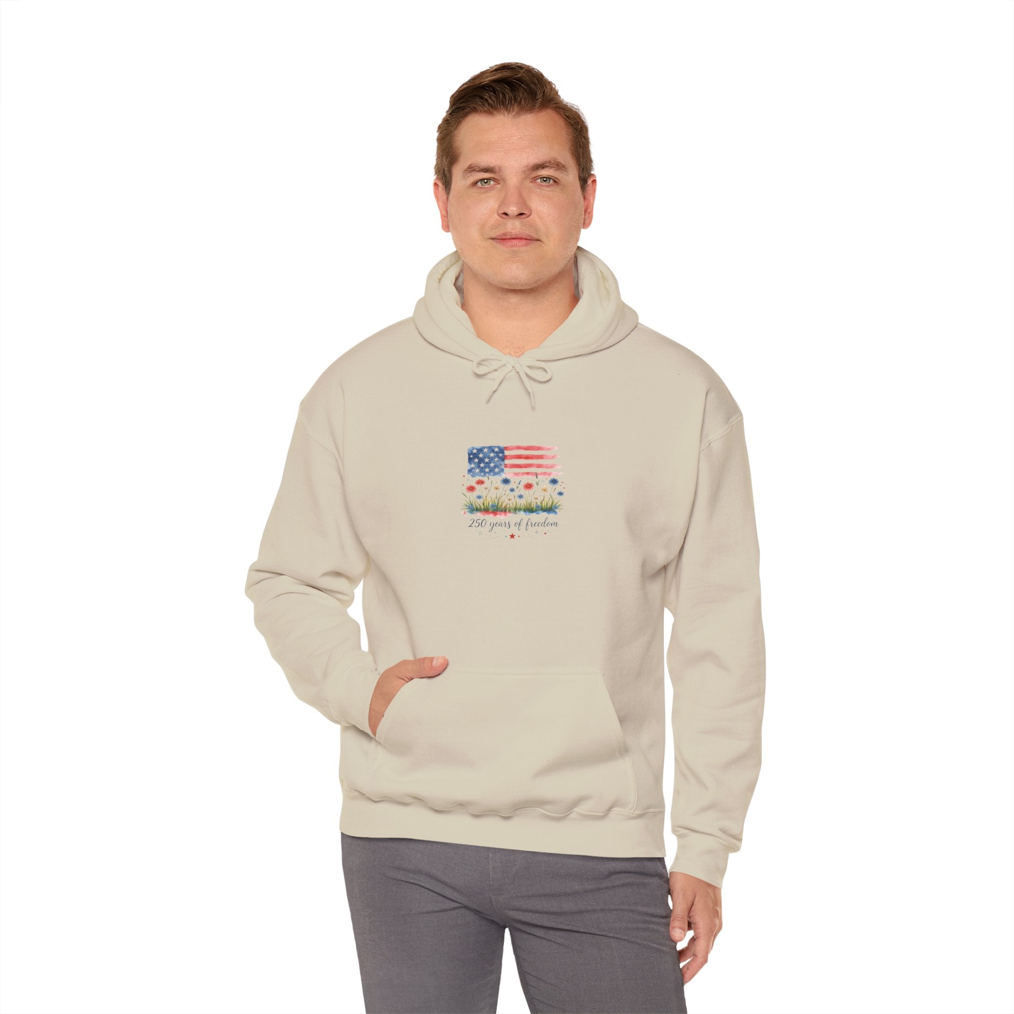 Hoodie — American Flag Wildflower 'Land of Freedom' Graphic