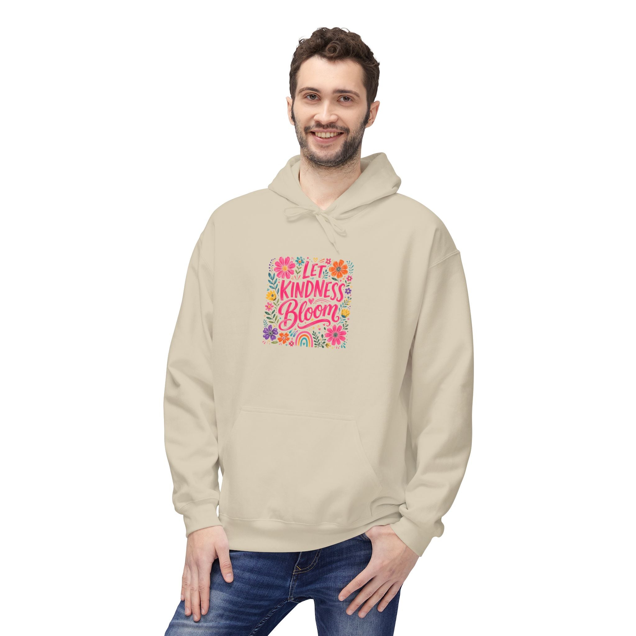 Kindness Blooms Floral Hoodie — Inspirational Flower Graphic Hoodie