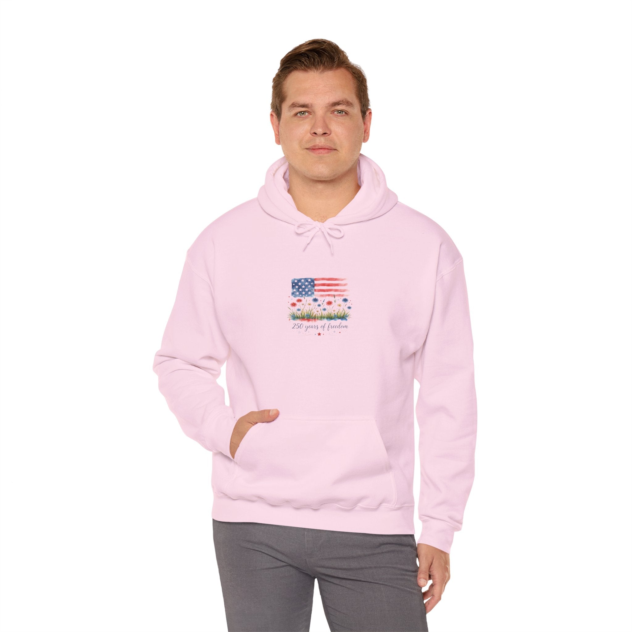 Hoodie — American Flag Wildflower 'Land of Freedom' Graphic