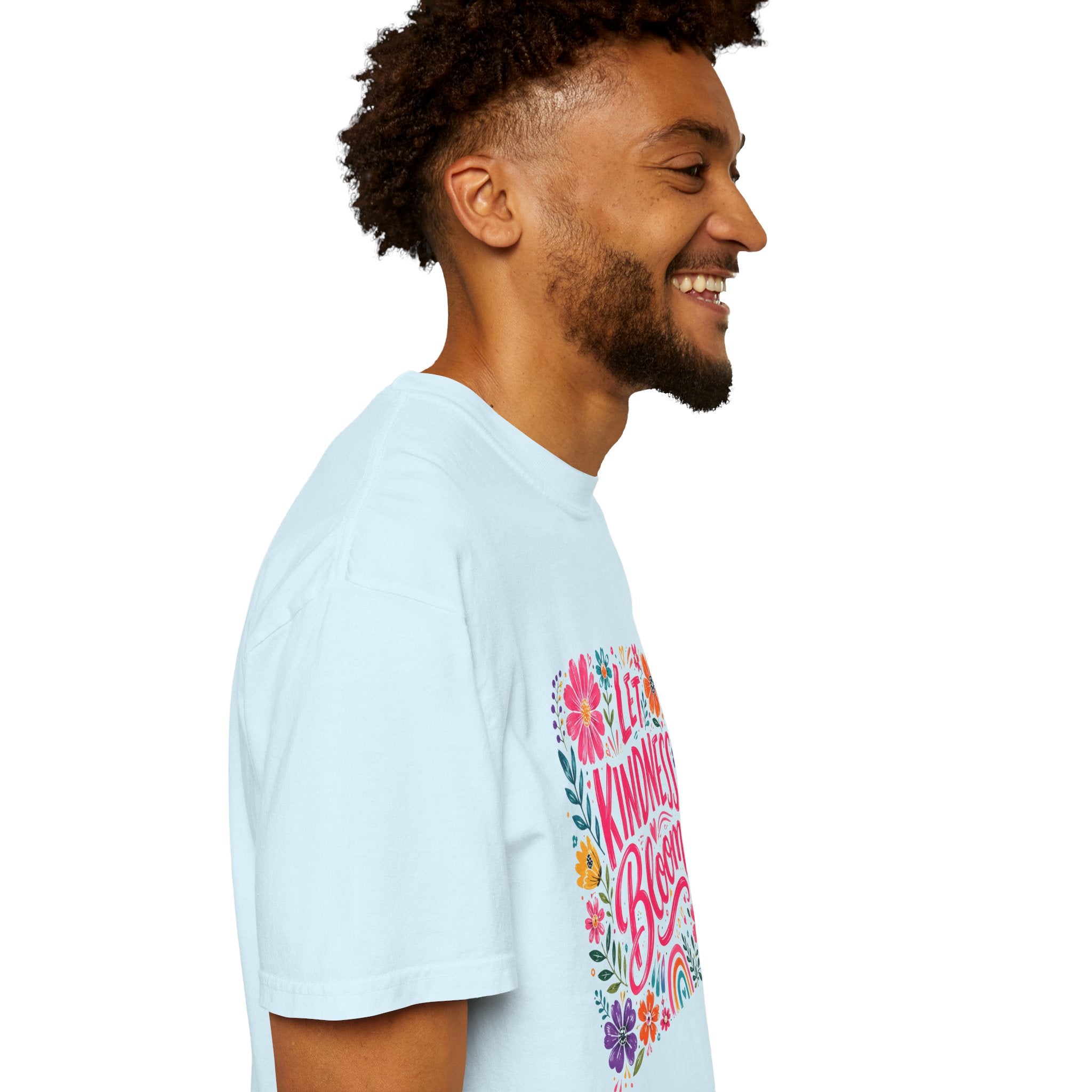 Let Kindness Bloom T-Shirt — Floral Rainbow Positive Message Tee