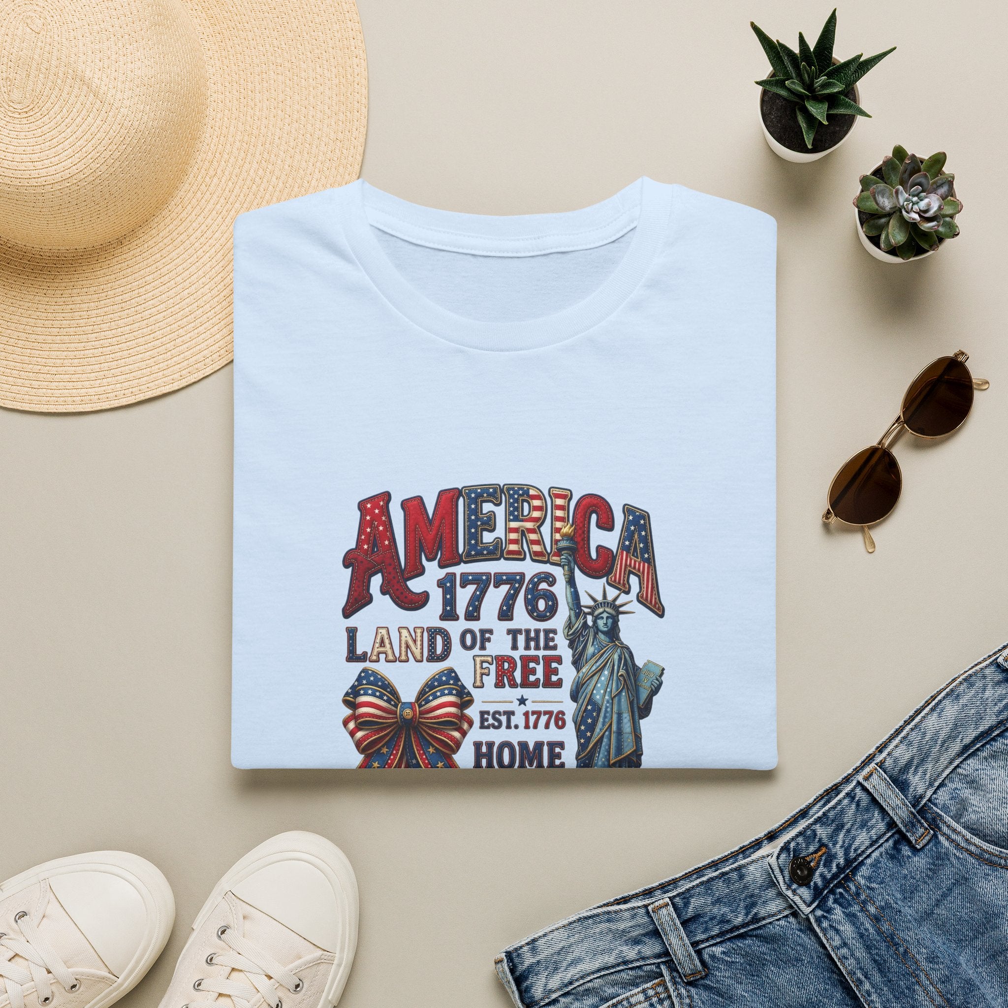 America 1776 T‑Shirt — Land of the Free Statue of Liberty Patriotic Tee
