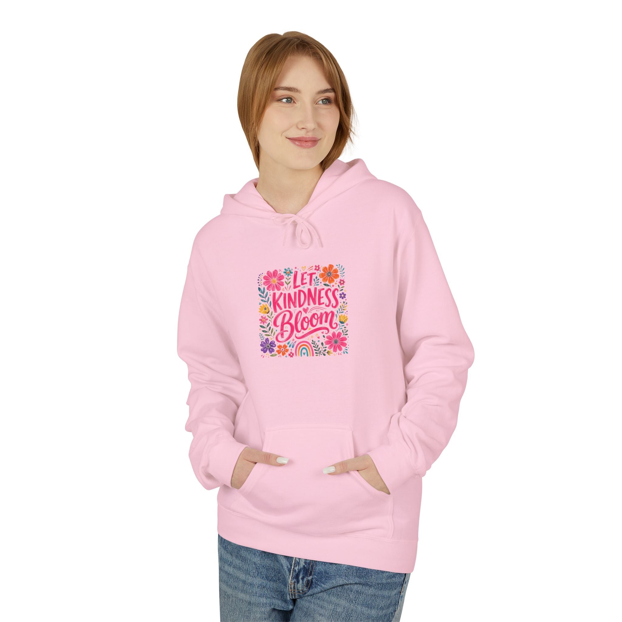 Kindness Blooms Floral Hoodie — Inspirational Flower Graphic Hoodie