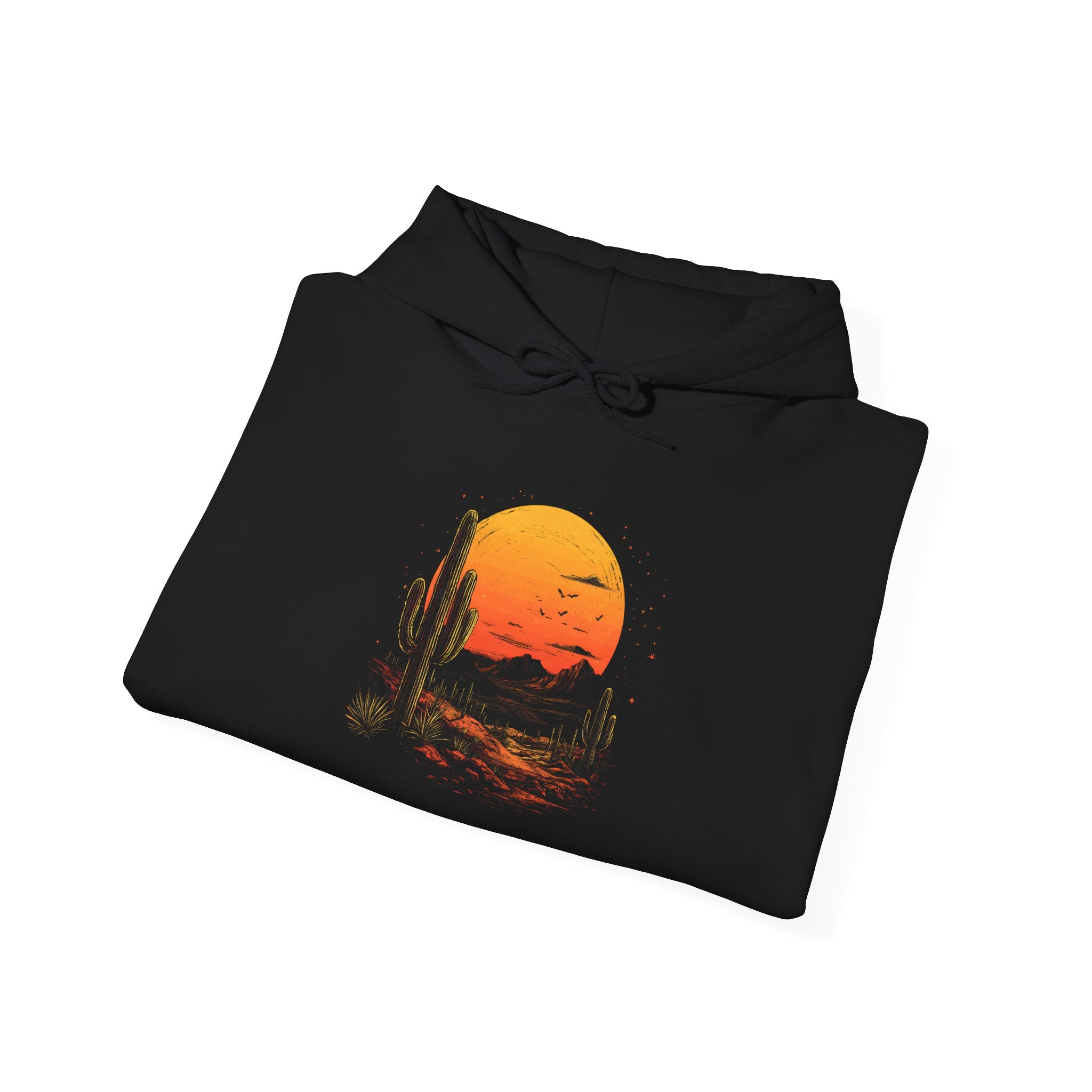 Desert Sunset Hoodie — Cactus Southwestern Landscape Pullover