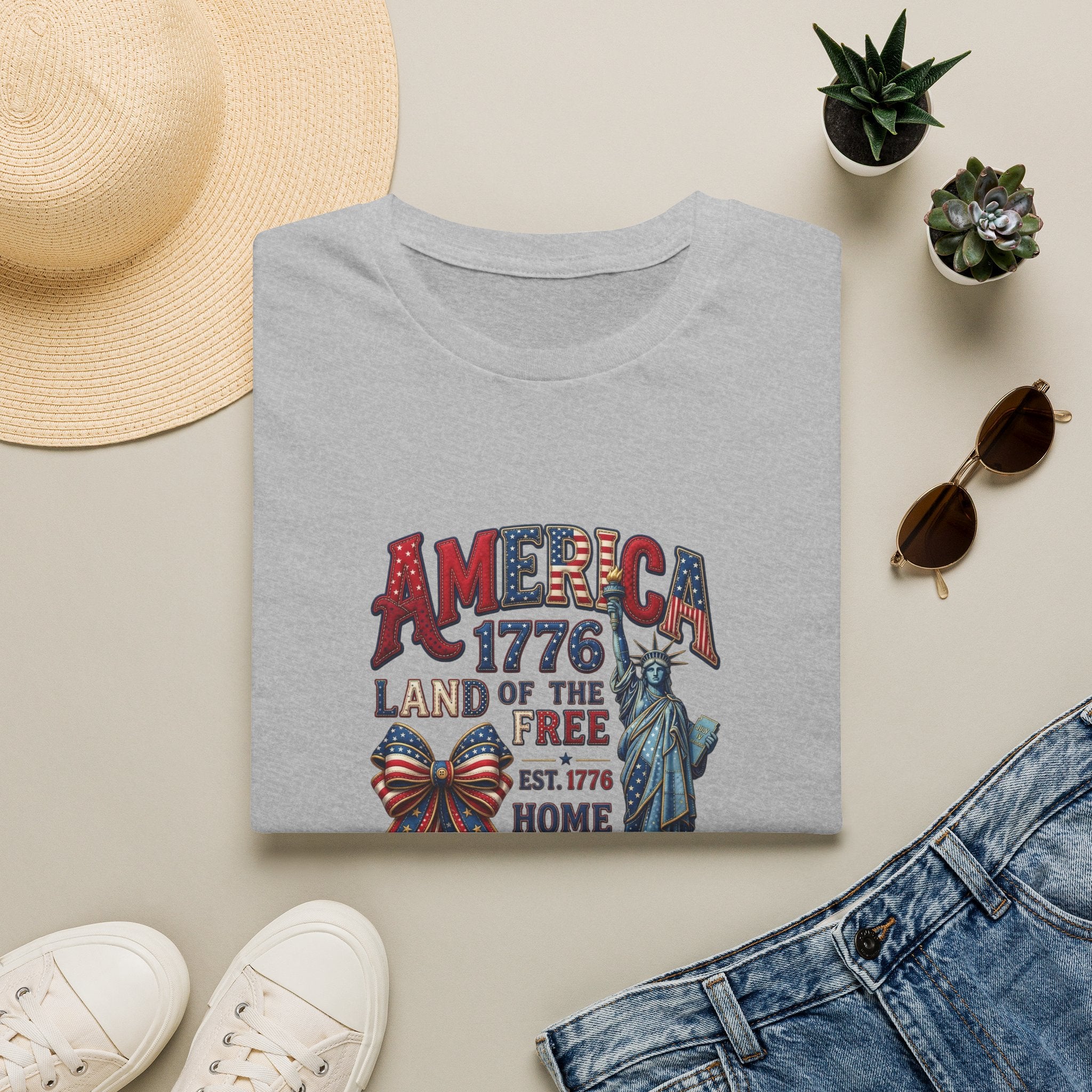 America 1776 T‑Shirt — Land of the Free Statue of Liberty Patriotic Tee