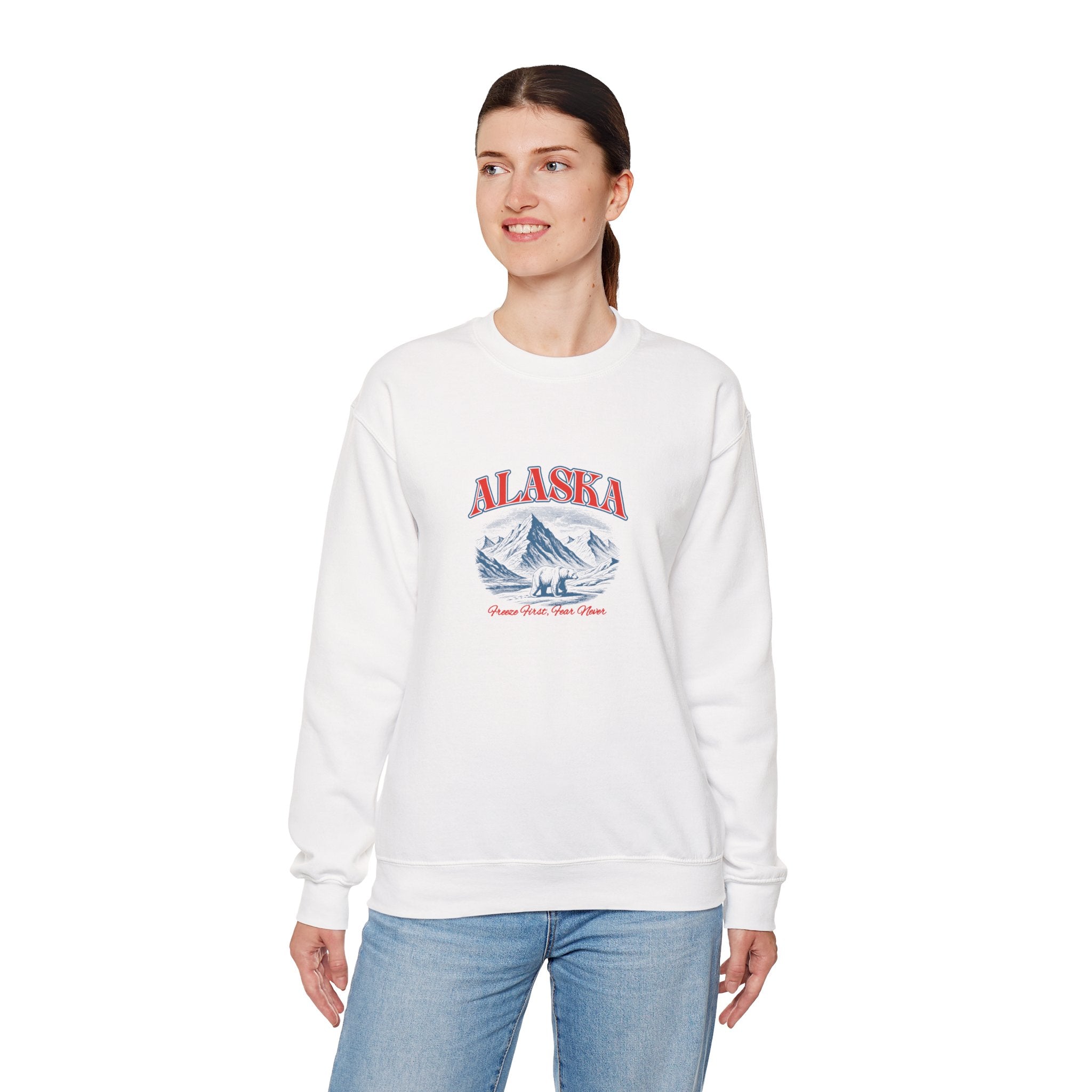 Alaska Mountain Crewneck Sweatshirt — Vintage Scenic Anchorage Design