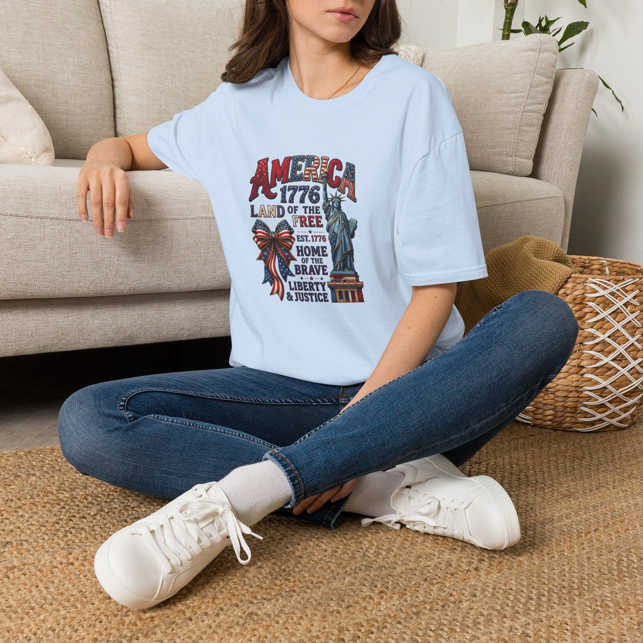 America 1776 T‑Shirt — Land of the Free Statue of Liberty Patriotic Tee
