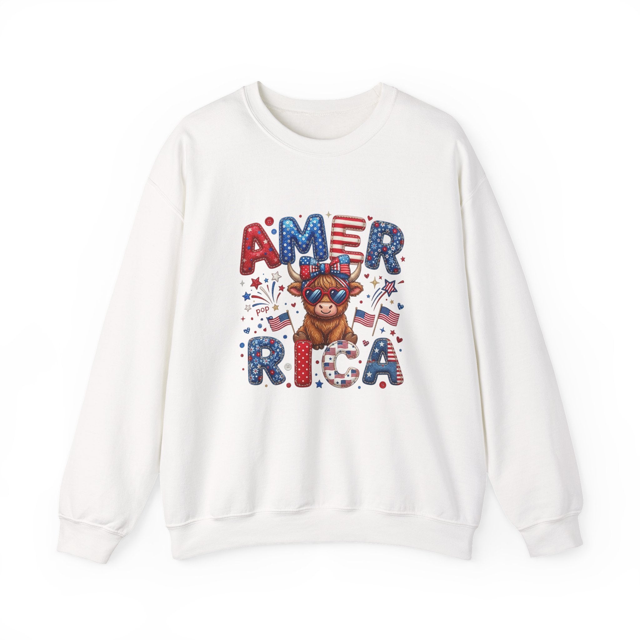 America Bear Crewneck Sweatshirt – Patriotic USA 4th of July Pullover