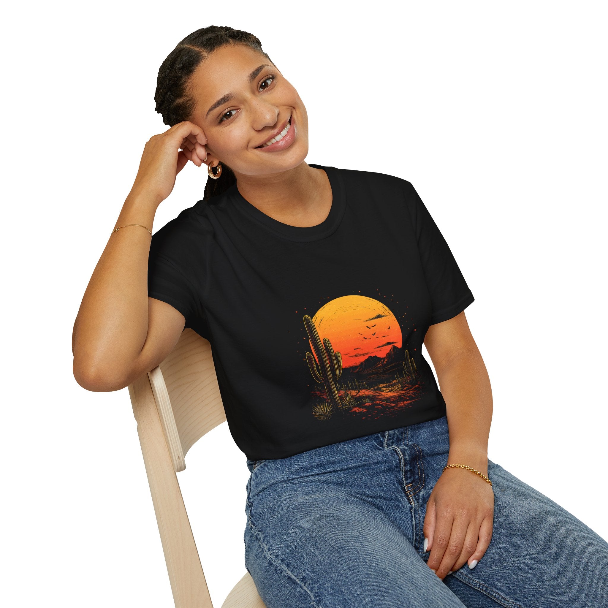 Desert Sunset T-Shirt — Cactus Silhouette Graphic Tee
