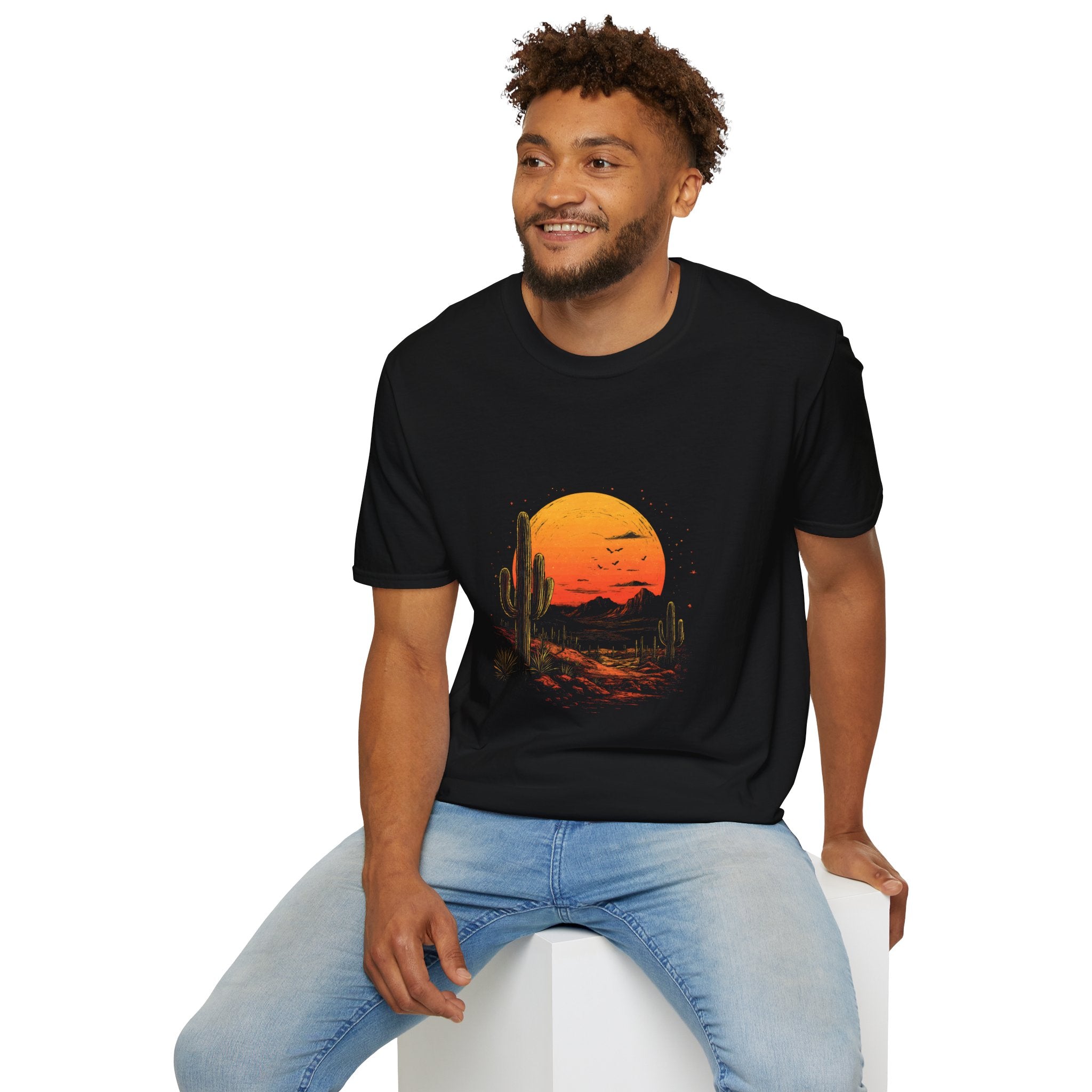 Desert Sunset T-Shirt — Cactus Silhouette Graphic Tee