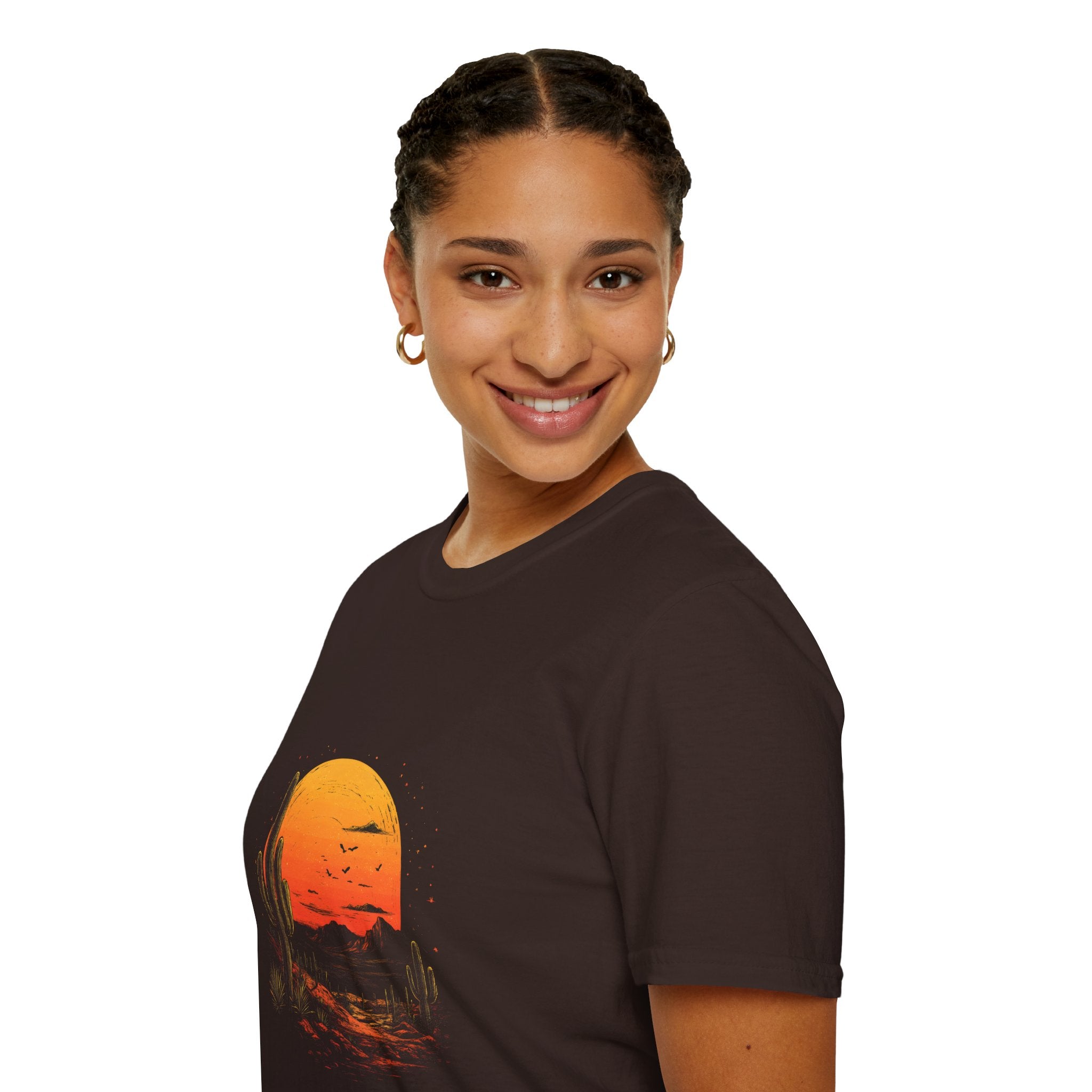 Desert Sunset T-Shirt — Cactus Silhouette Graphic Tee