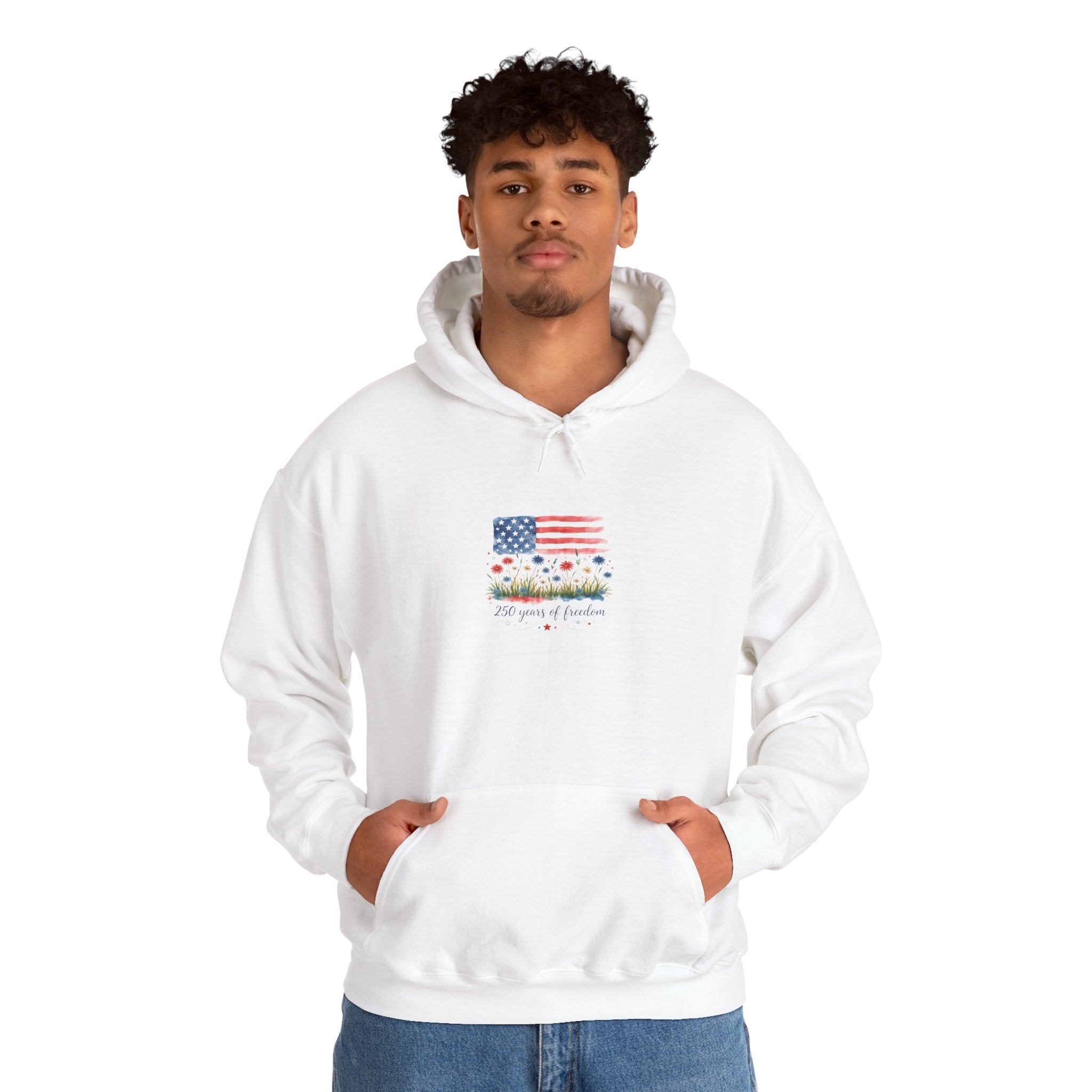 Hoodie — American Flag Wildflower 'Land of Freedom' Graphic