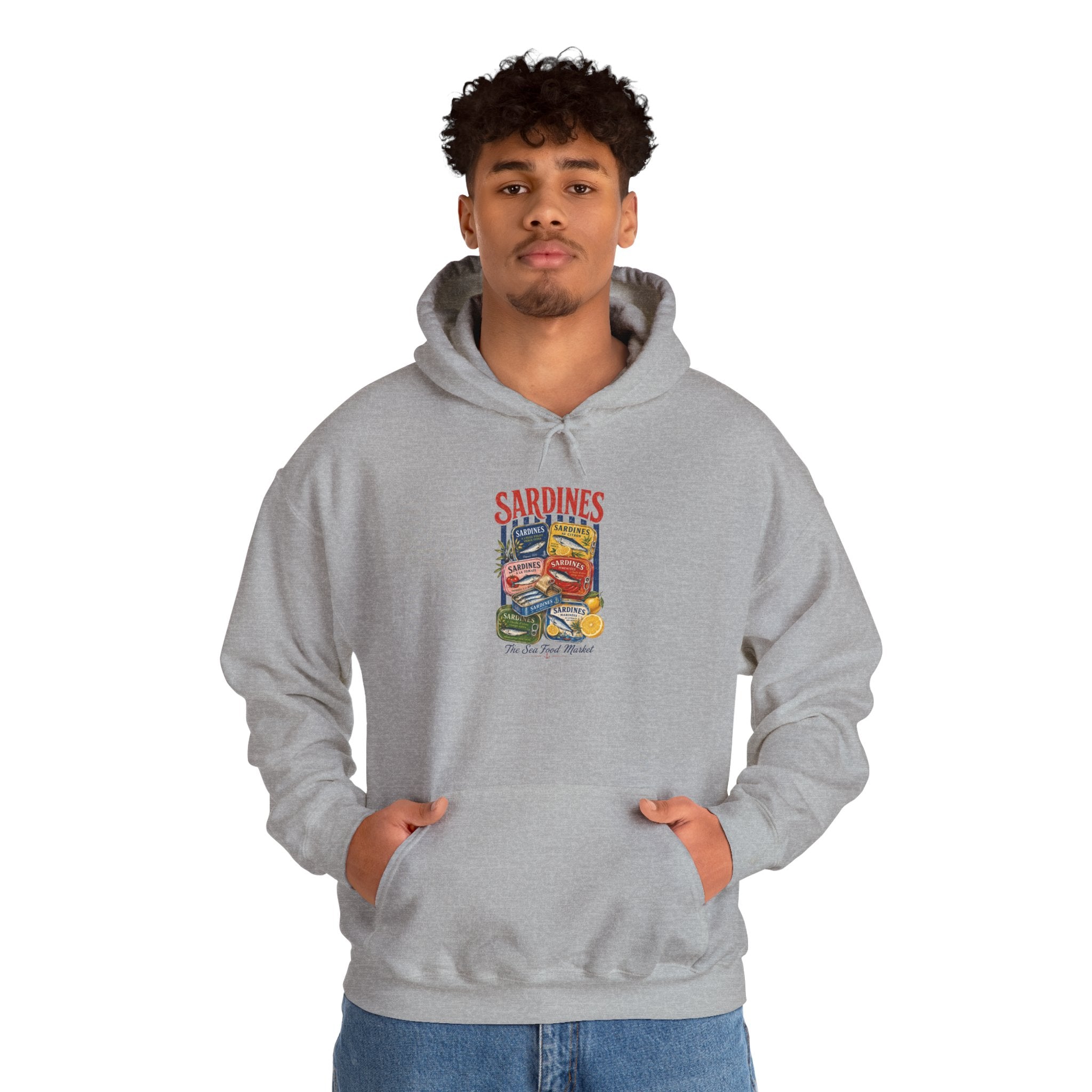 Sardines Vintage Seafood Graphic Hoodie