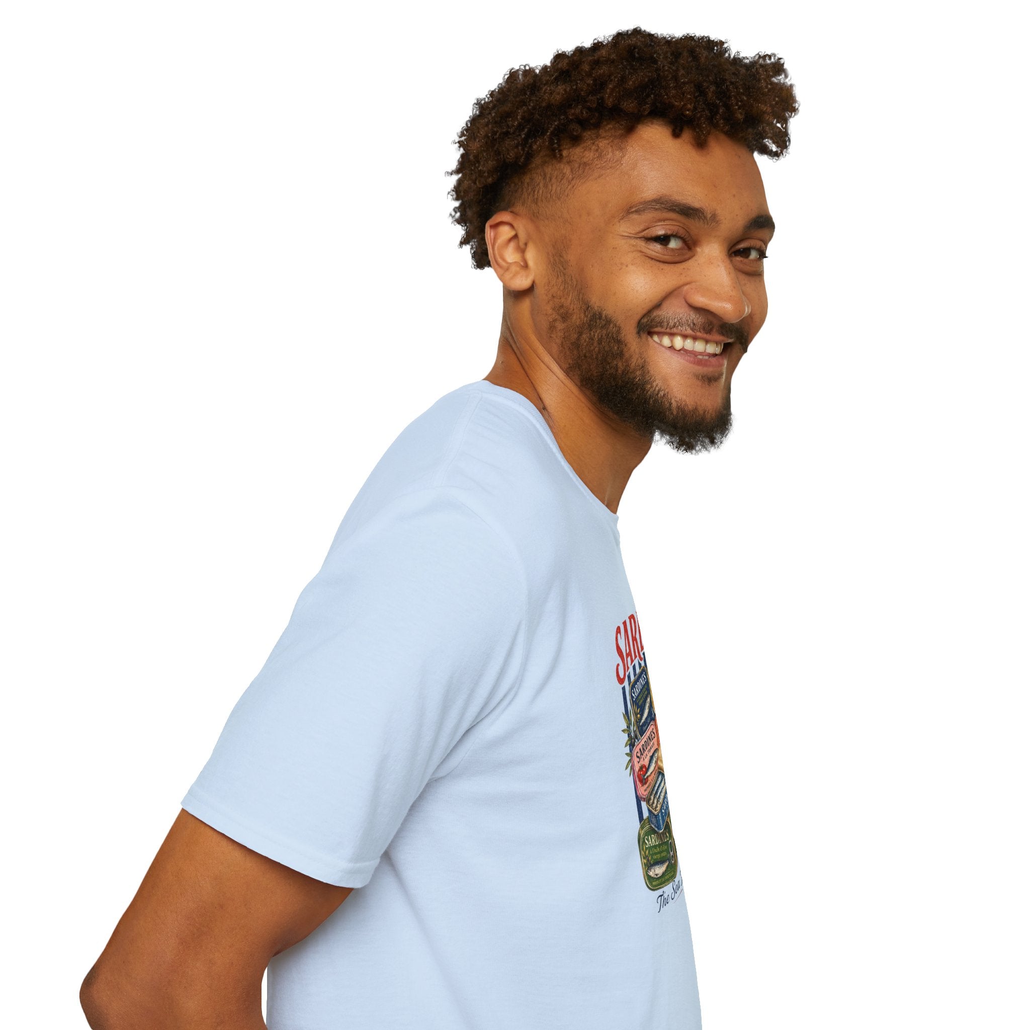 Sardines Vintage Can Graphic T-Shirt — Retro Seafood Label Tee