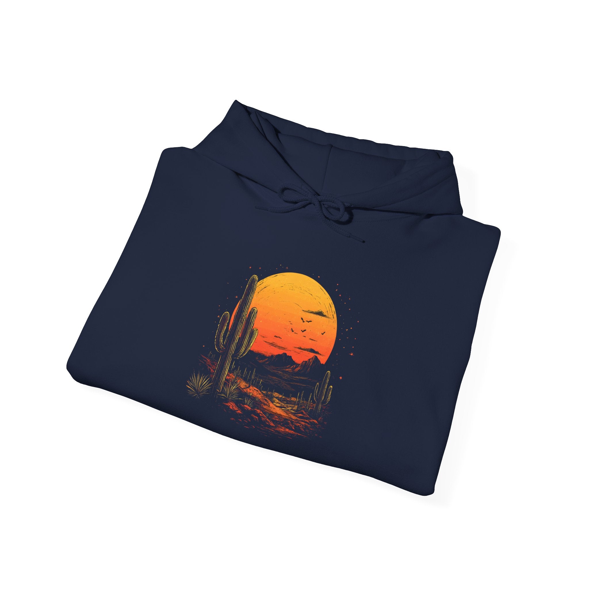 Desert Sunset Hoodie — Cactus Southwestern Landscape Pullover