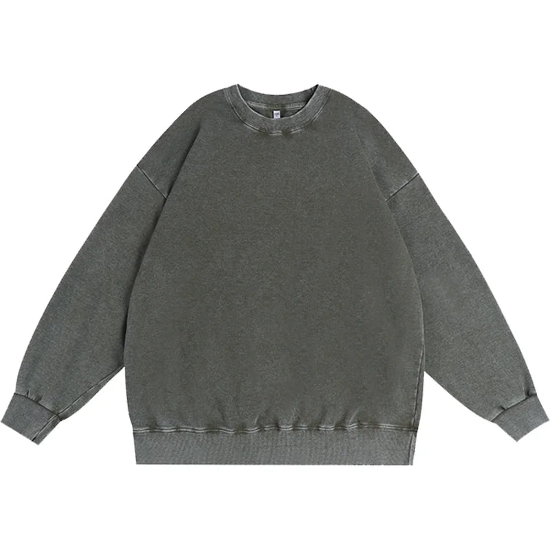 Fashion Washed Sweatshirt Custom Logo Casual Tie-dye Pullover Print Embroidery Company Team Design European And American Size