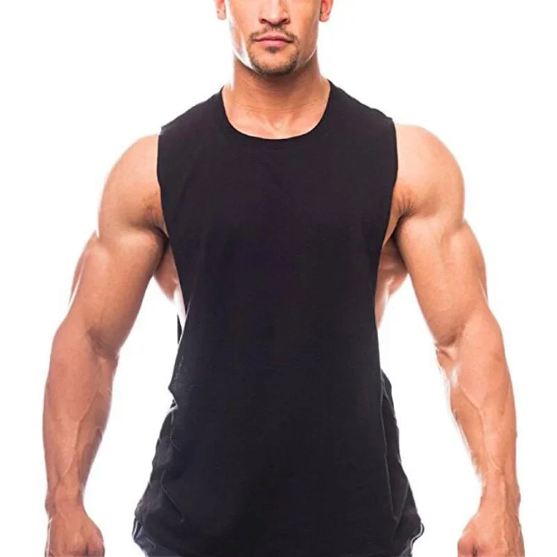 Anime Cartoon Tank Tops Mens Bodybuilding Sleeveless Singlet Gym vest Fitness Undershirt Summer cotton Solid shirts men