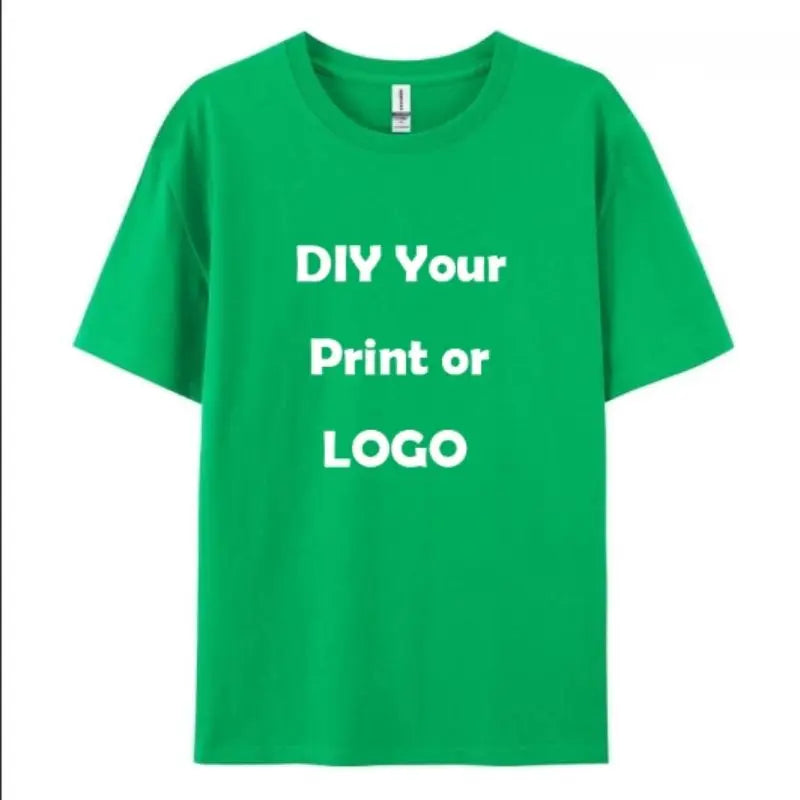 Men's and women's customized T-shirts, 100% pure cotton custom printed shirts, short sleeves, your logo photo, brand text,