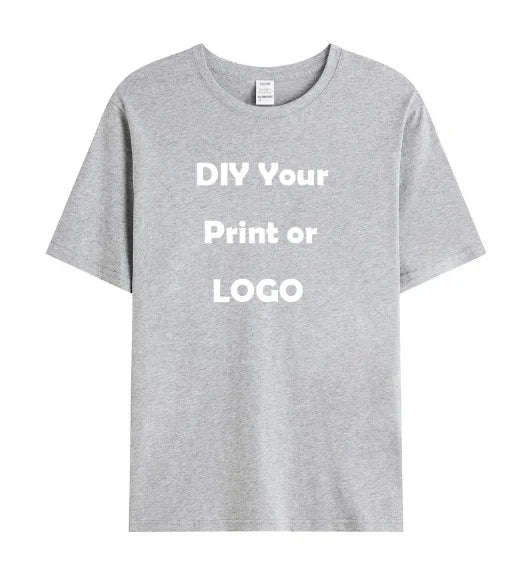 Men's and women's customized T-shirts, 100% pure cotton custom printed shirts, short sleeves, your logo photo, brand text,