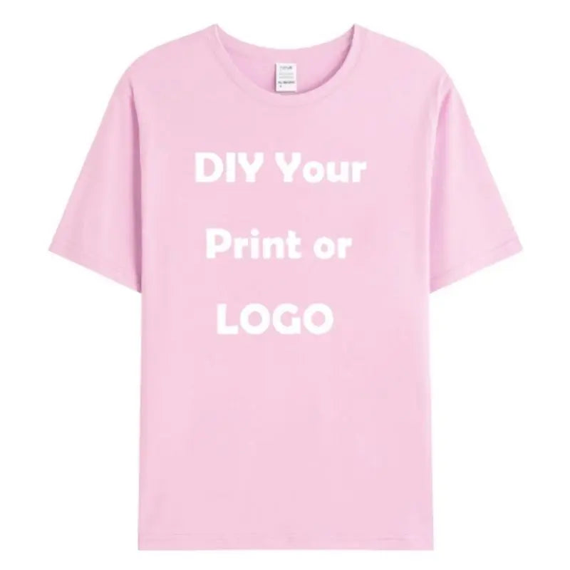 Men's and women's customized T-shirts, 100% pure cotton custom printed shirts, short sleeves, your logo photo, brand text,