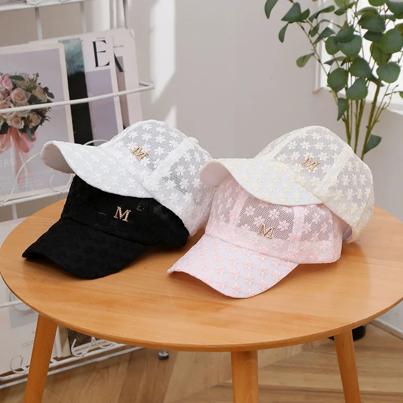 New printed baseball caps for women in trendy styles, spring and summer outdoor casual sports sunshade breathable peaked caps