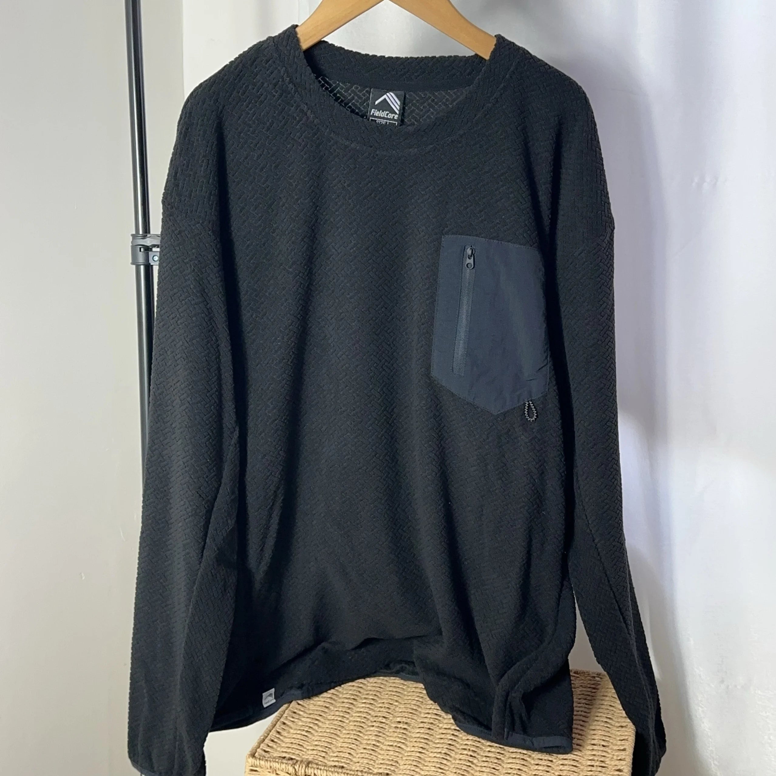 Original Men's Hoodie Sweatshirt Casual Leisure Top Polyester Fiber Warmth Youth Style round Neck with Chest Pocket Unisex