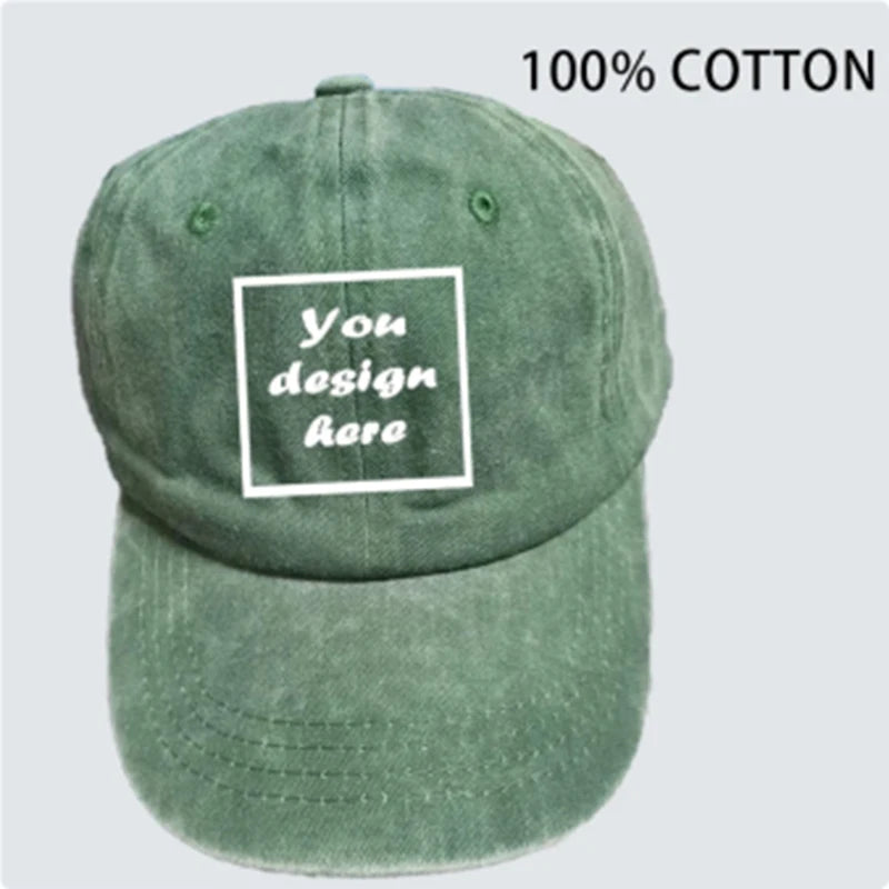 Custom-washed vintage baseball caps made of washable cotton material, breathable. Customized logo for events