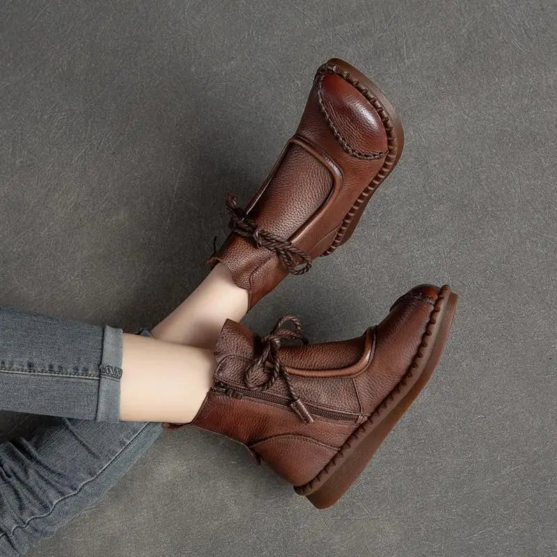 Shoes for Women 2025 Cross-tied Ladies Boot Daily Boots Hot Sale Cotton Shoes Round Toe Comfortable Flat Shoes Women Ankle Boots