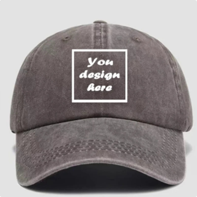 Custom-washed vintage baseball caps made of washable cotton material, breathable. Customized logo for events