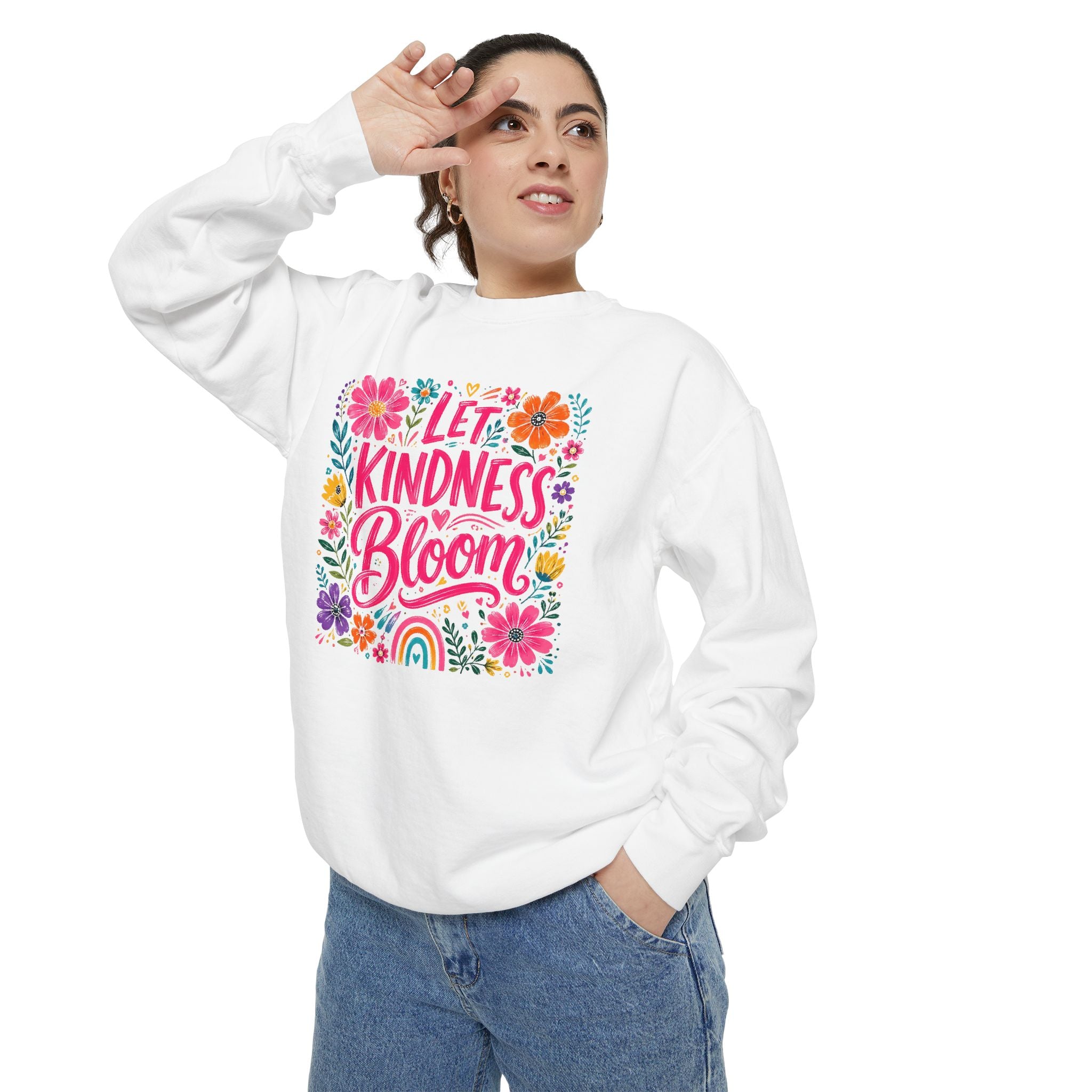 Let Kindness Bloom Sweatshirt — Floral Inspirational Crewneck