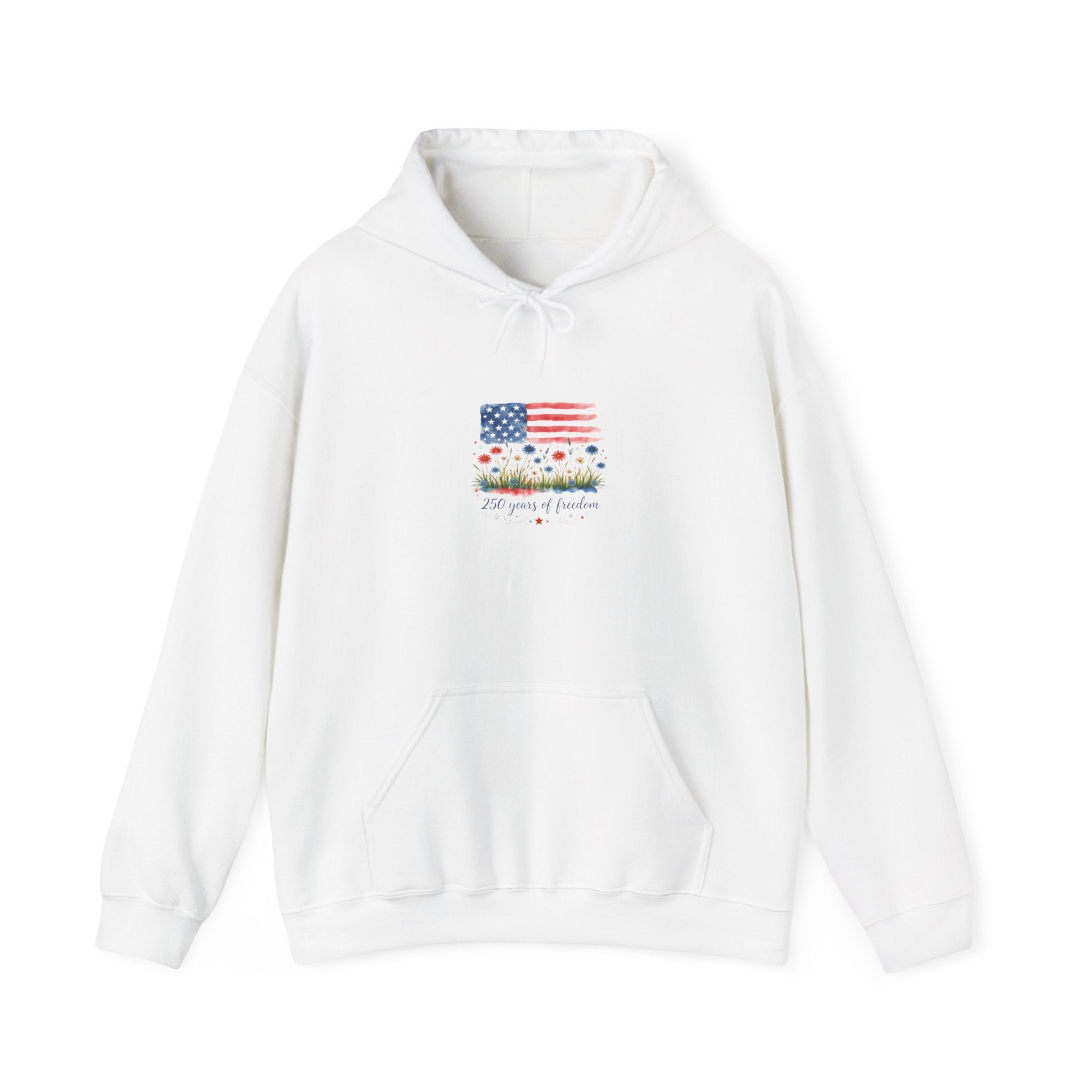 Hoodie — American Flag Wildflower 'Land of Freedom' Graphic