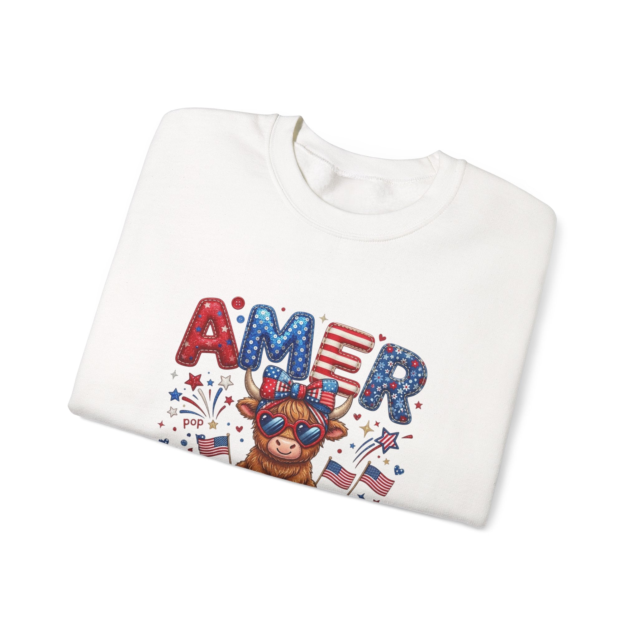 America Bear Crewneck Sweatshirt – Patriotic USA 4th of July Pullover