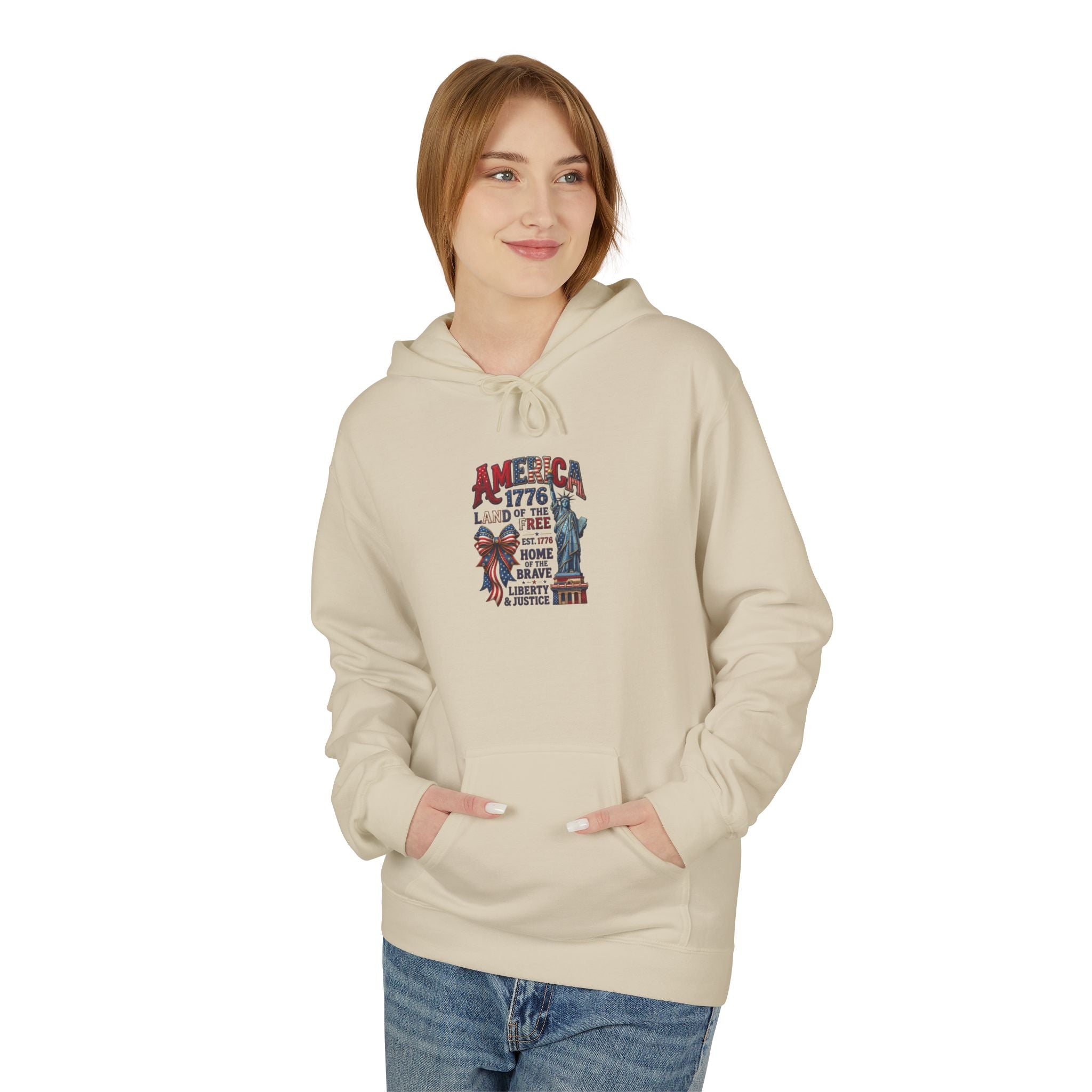 America Since 1776 Hoodie – Patriotic Statue of Liberty & Eagle Graphic