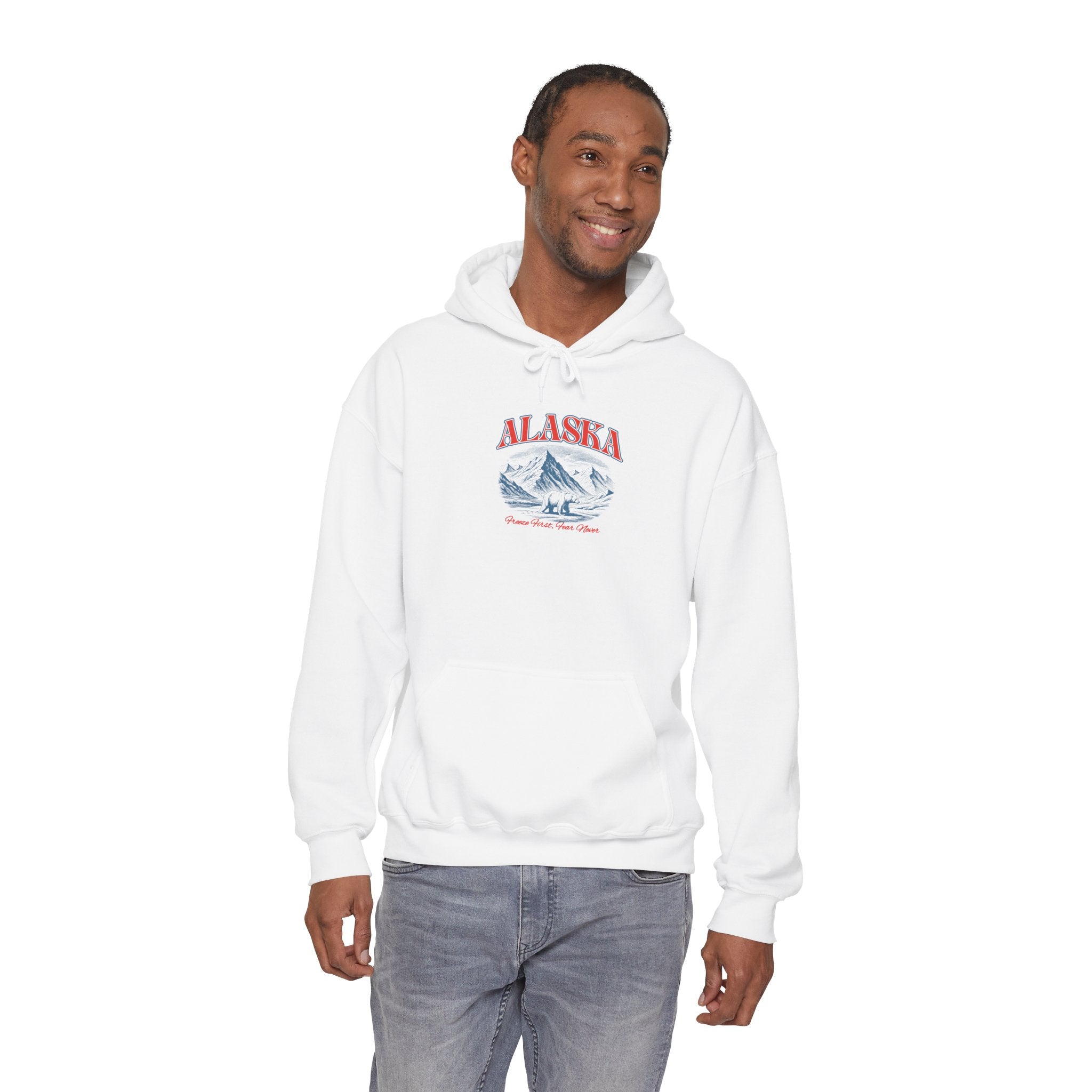 Alaska Mountain Hoodie — Vintage Ski Lodge Graphic