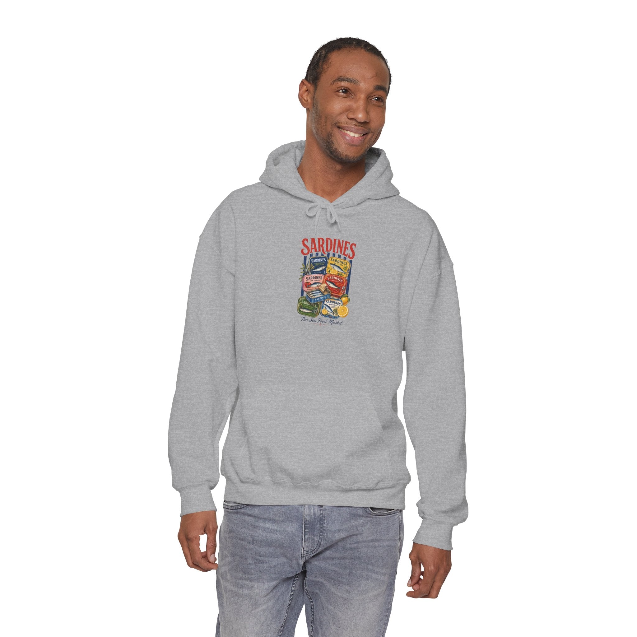 Sardines Vintage Seafood Graphic Hoodie