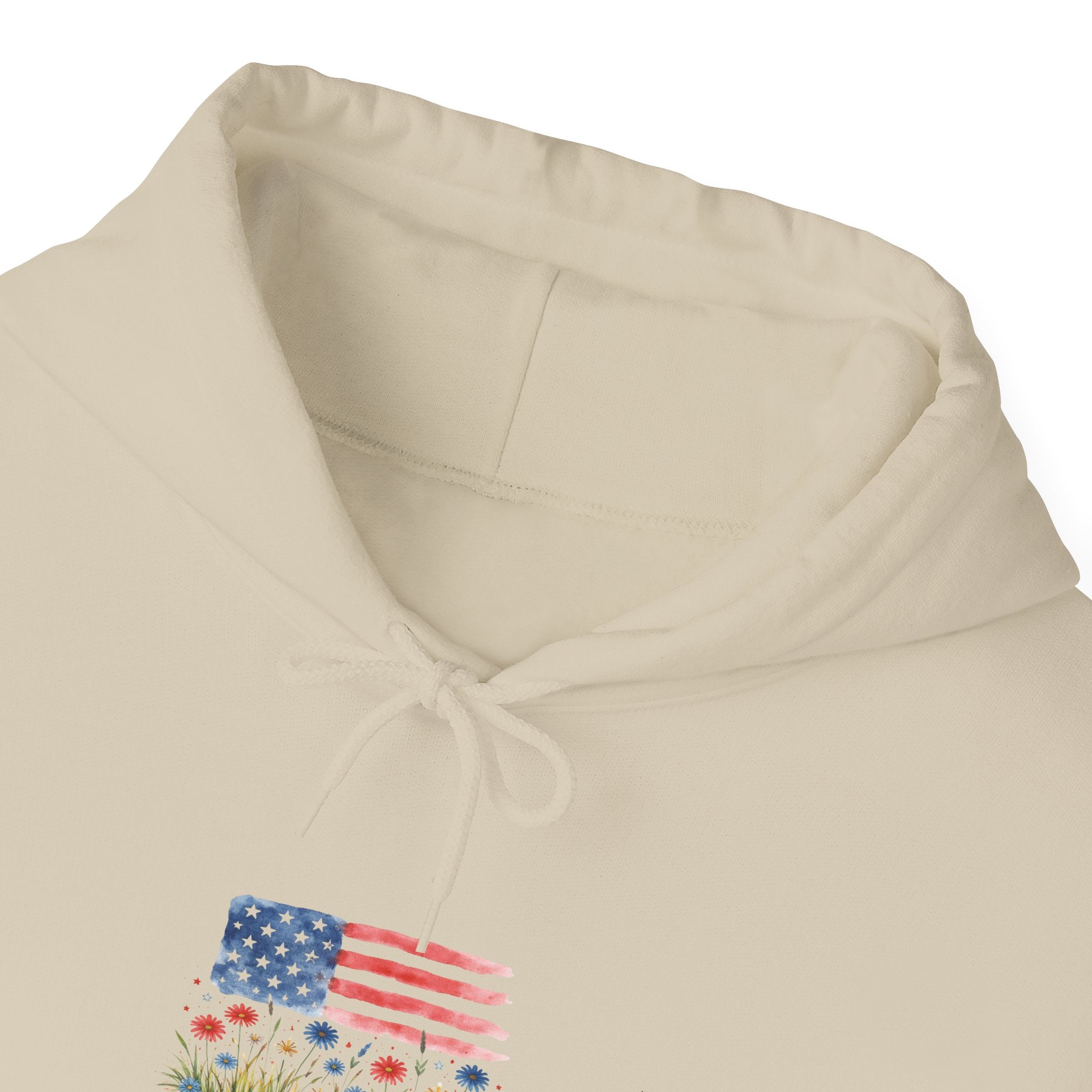 Hoodie — American Flag Wildflower 'Land of Freedom' Graphic