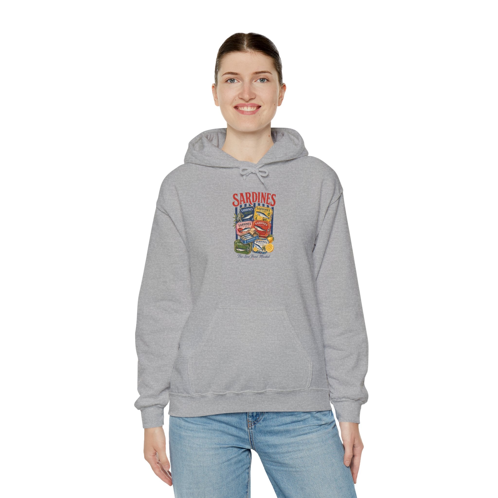 Sardines Vintage Seafood Graphic Hoodie