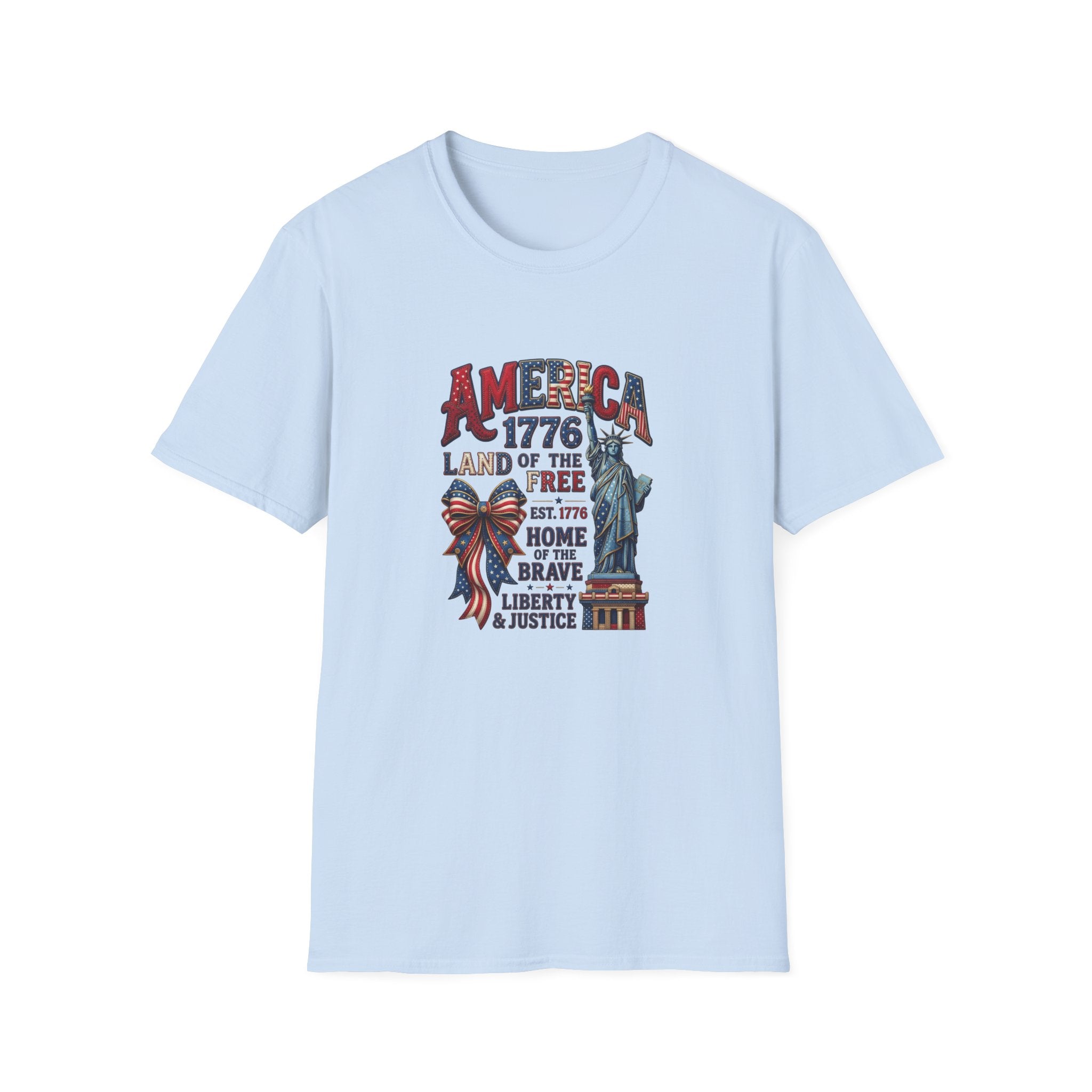 America 1776 T‑Shirt — Land of the Free Statue of Liberty Patriotic Tee