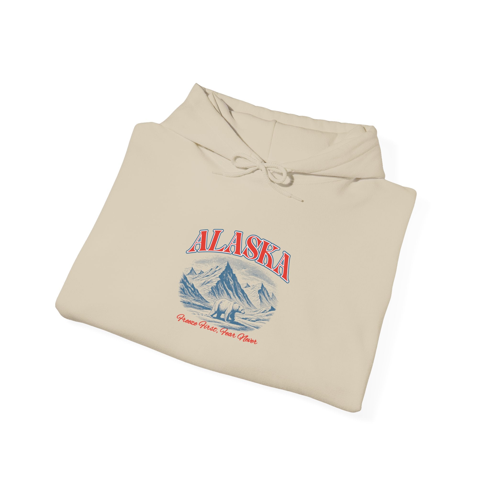 Alaska Mountain Hoodie — Vintage Ski Lodge Graphic