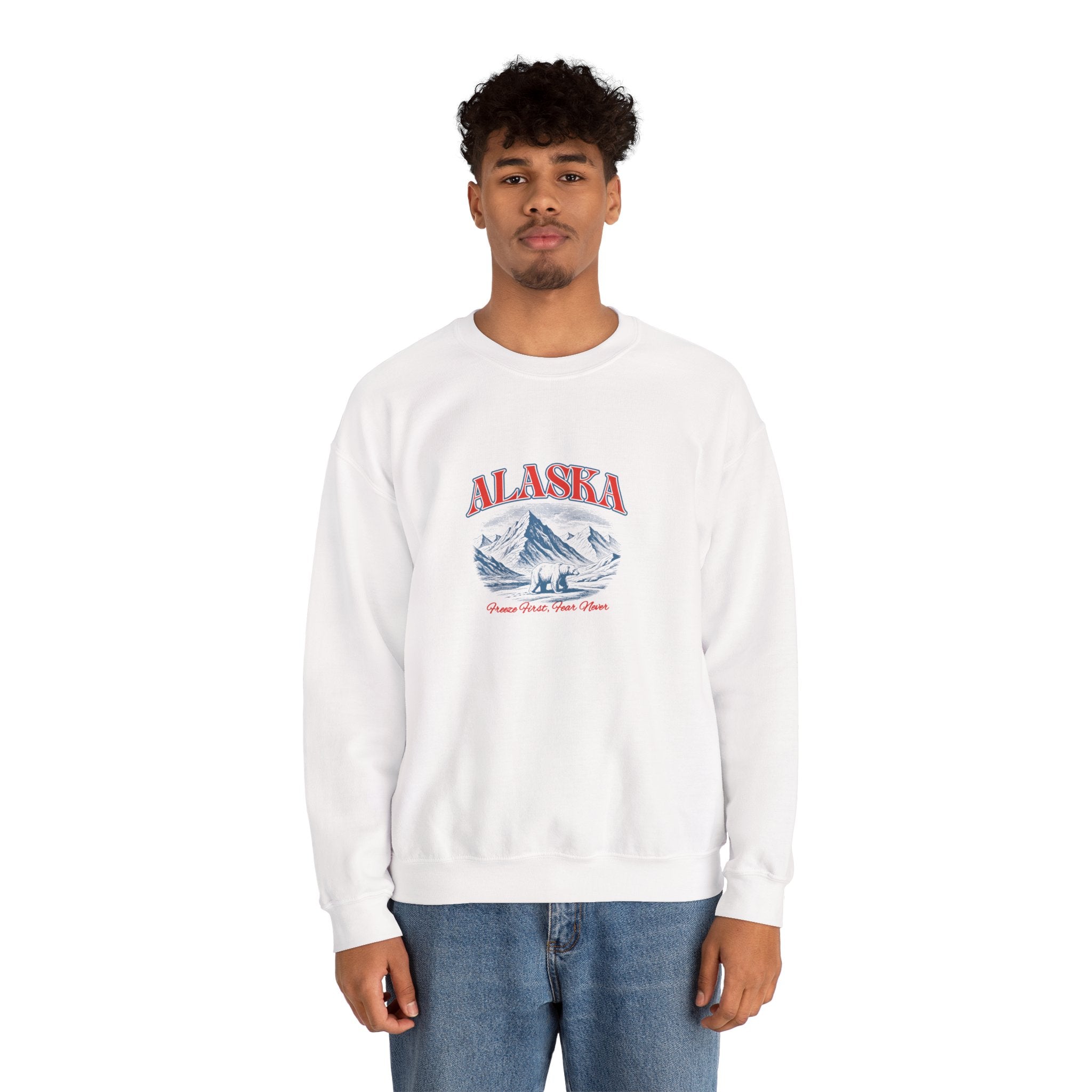 Alaska Mountain Crewneck Sweatshirt — Vintage Scenic Anchorage Design
