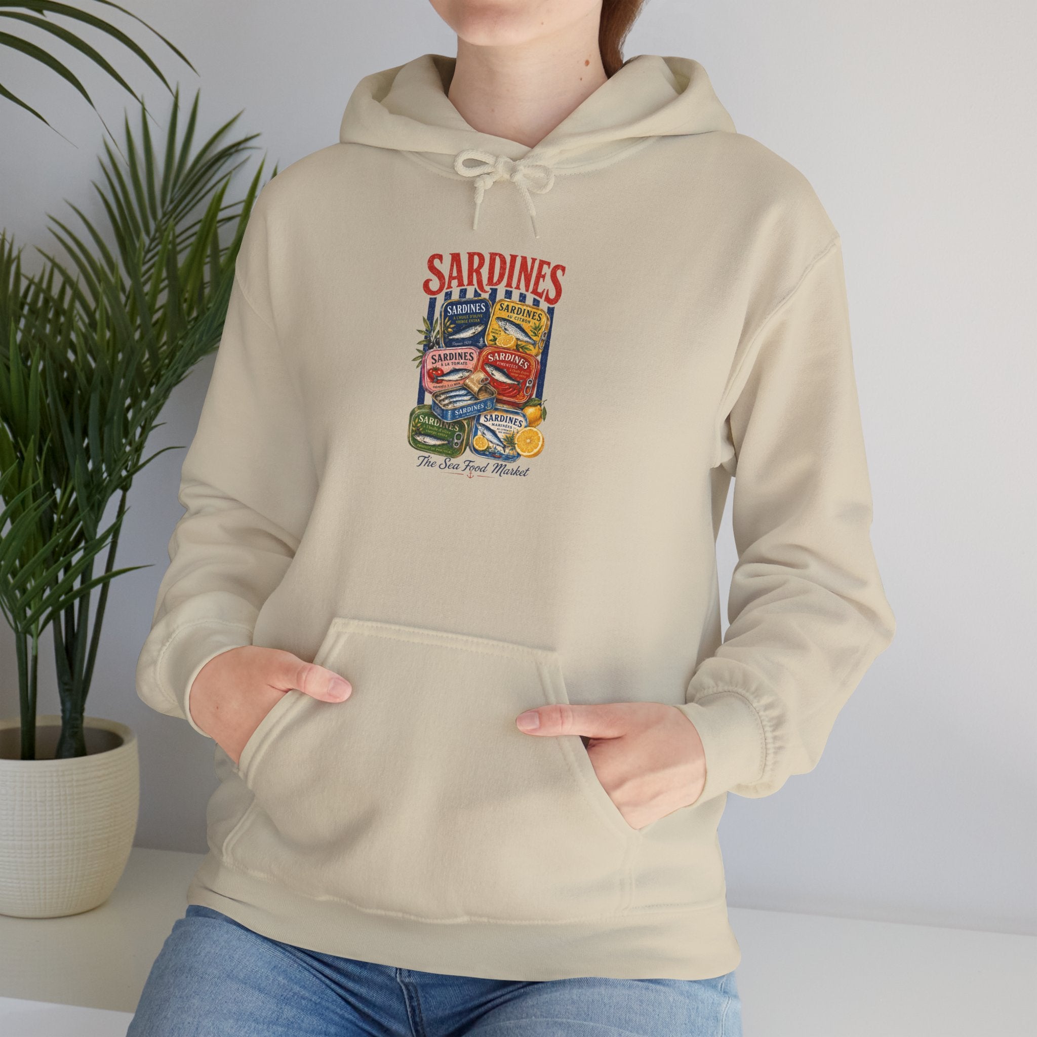 Sardines Vintage Seafood Graphic Hoodie