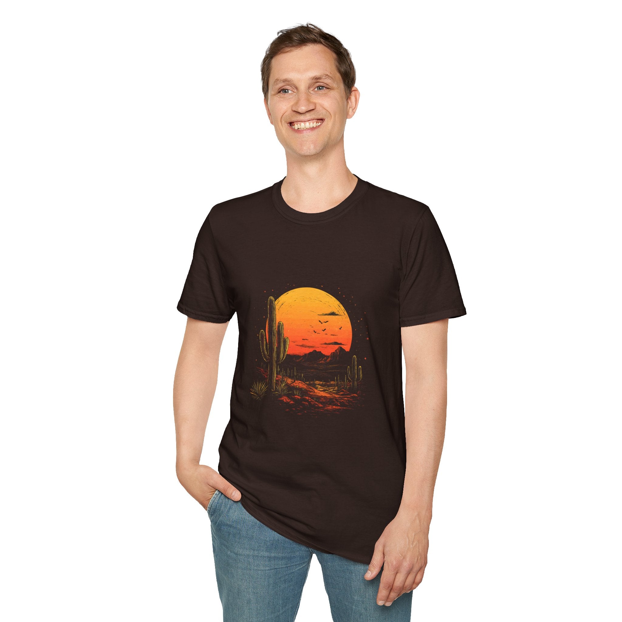 Desert Sunset T-Shirt — Cactus Silhouette Graphic Tee