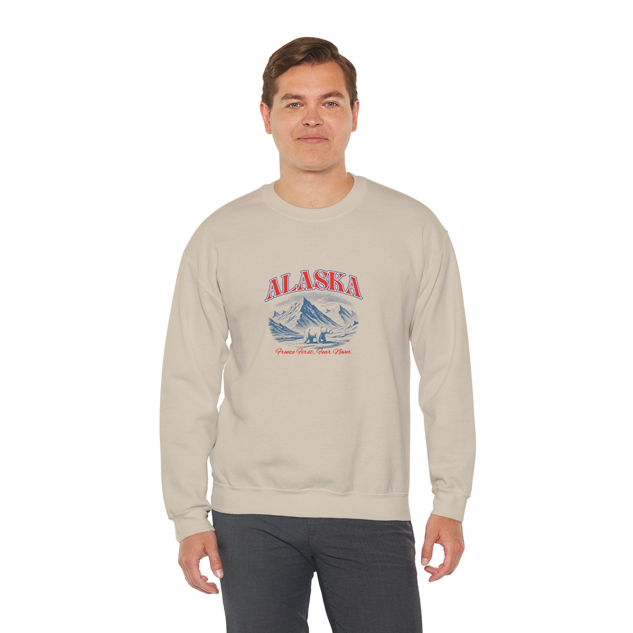 Alaska Mountain Crewneck Sweatshirt — Vintage Scenic Anchorage Design