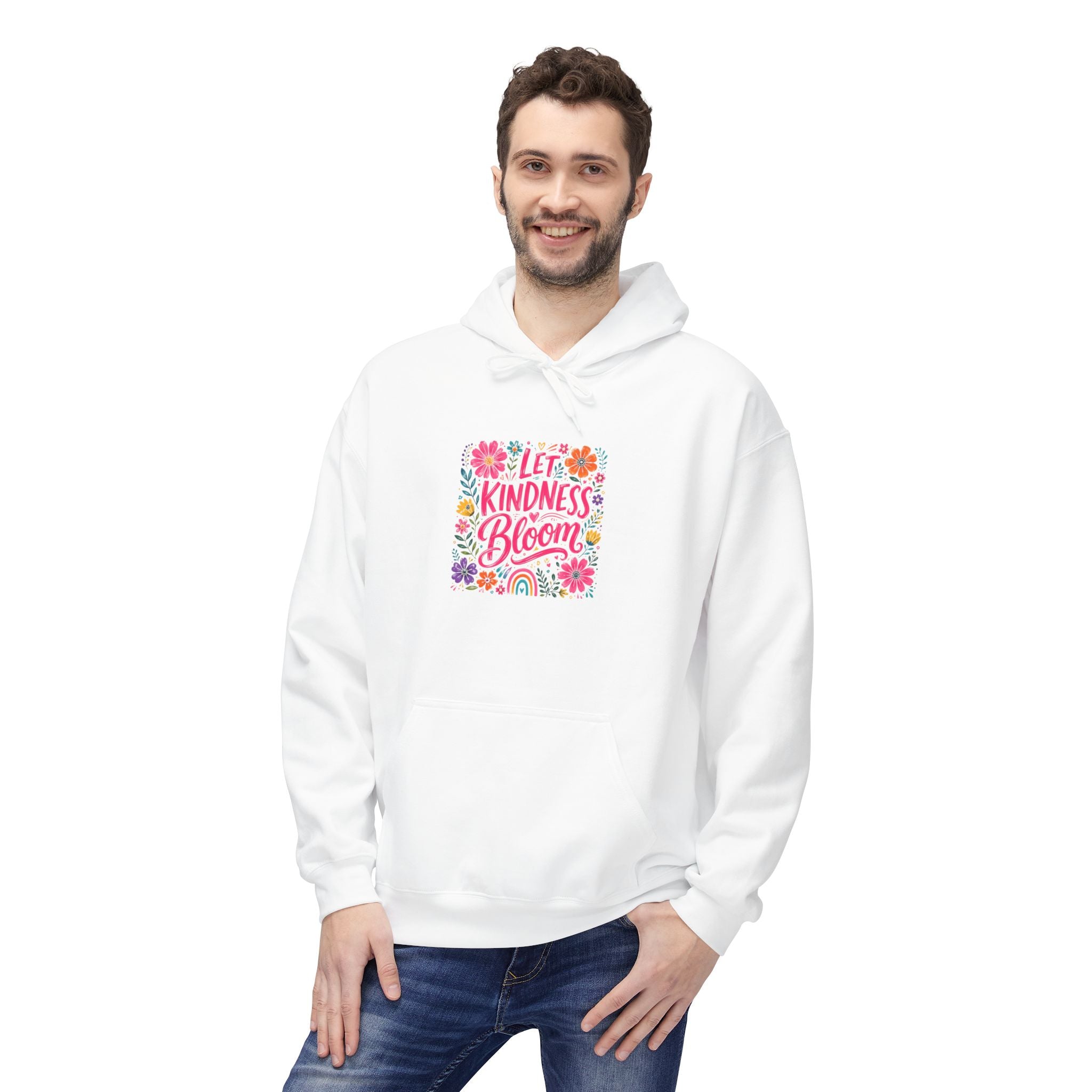 Kindness Blooms Floral Hoodie — Inspirational Flower Graphic Hoodie