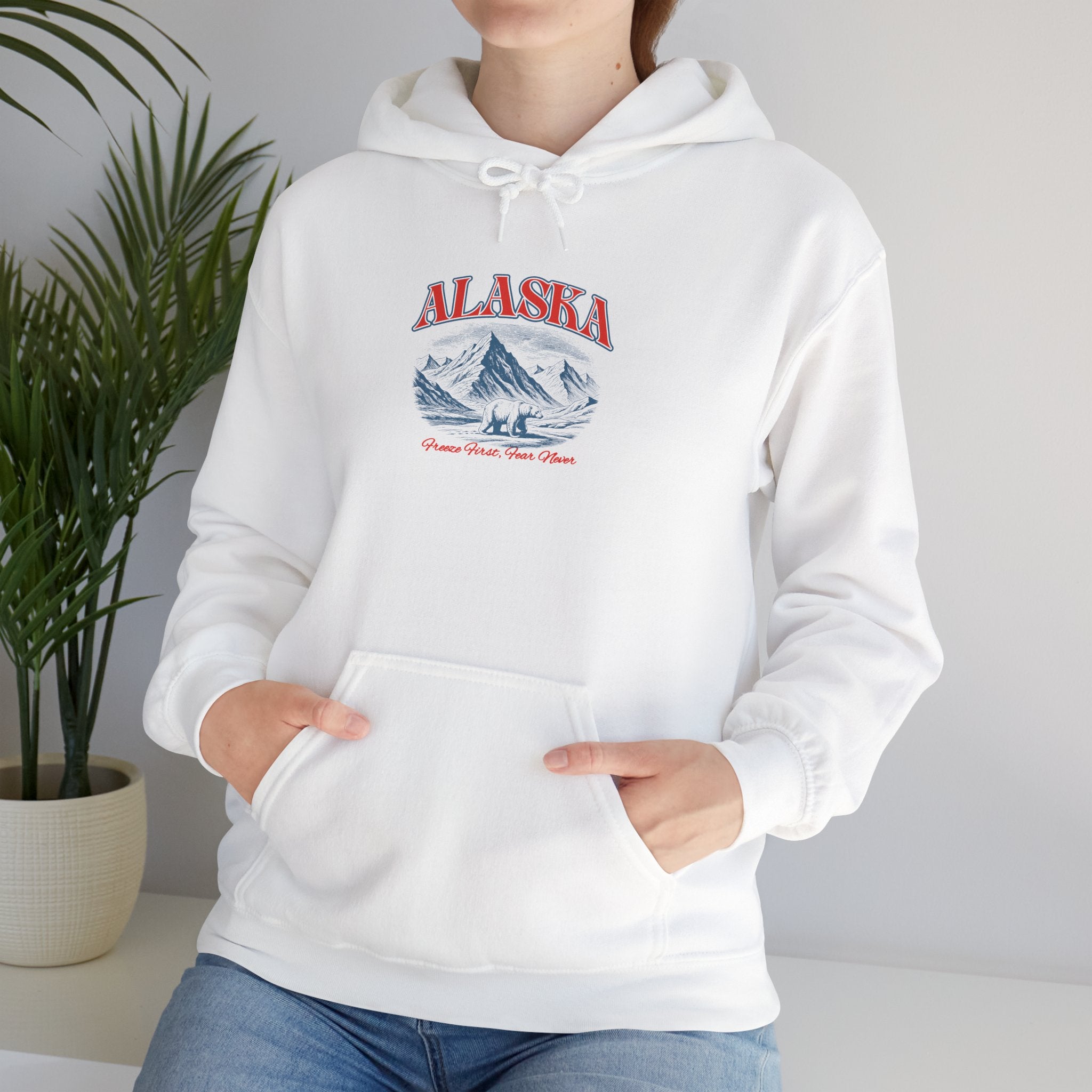 Alaska Mountain Hoodie — Vintage Ski Lodge Graphic