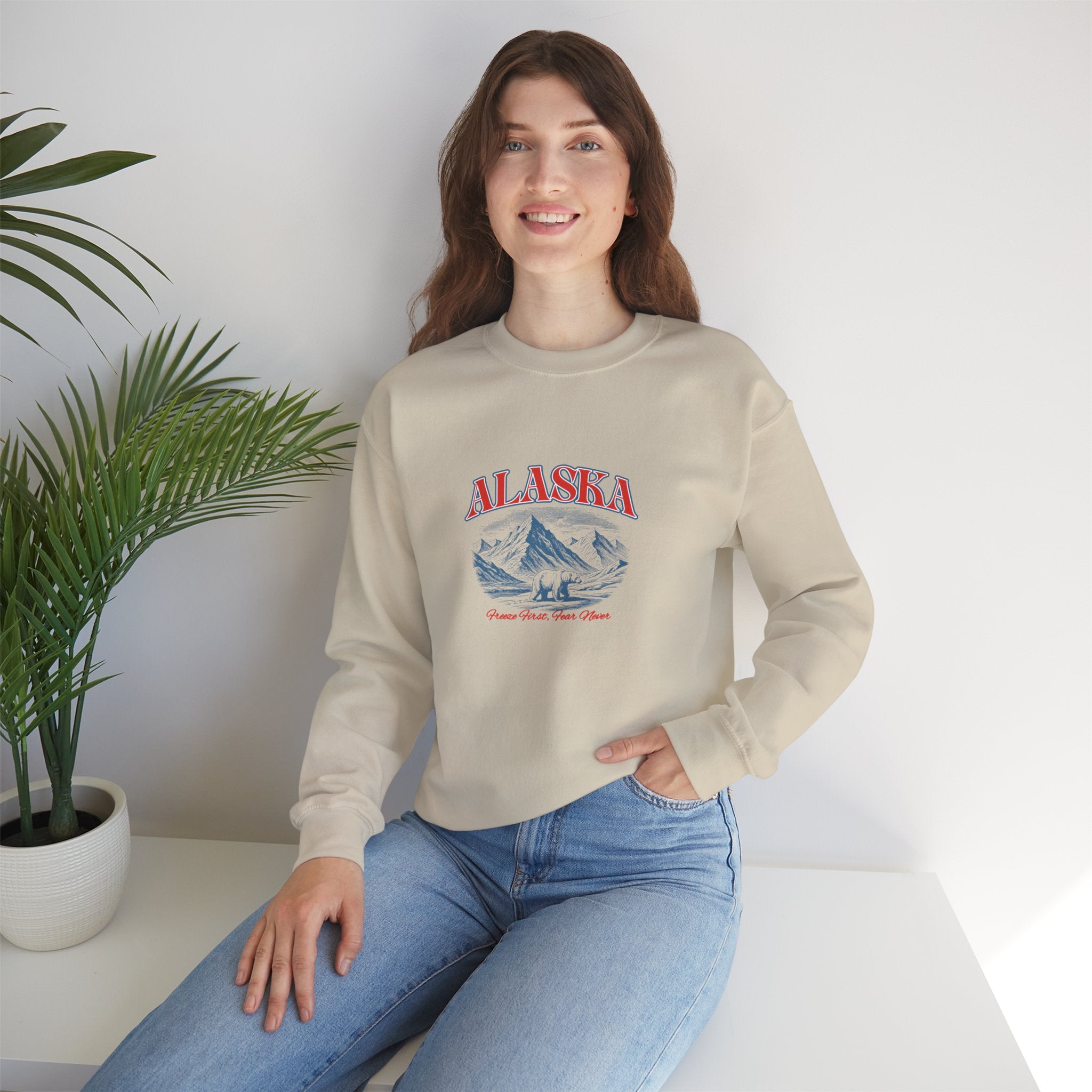 Alaska Mountain Crewneck Sweatshirt — Vintage Scenic Anchorage Design