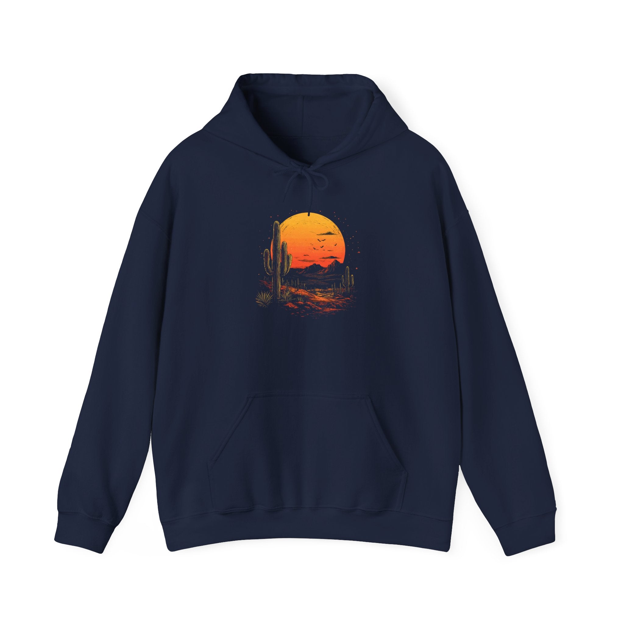 Desert Sunset Hoodie — Cactus Southwestern Landscape Pullover