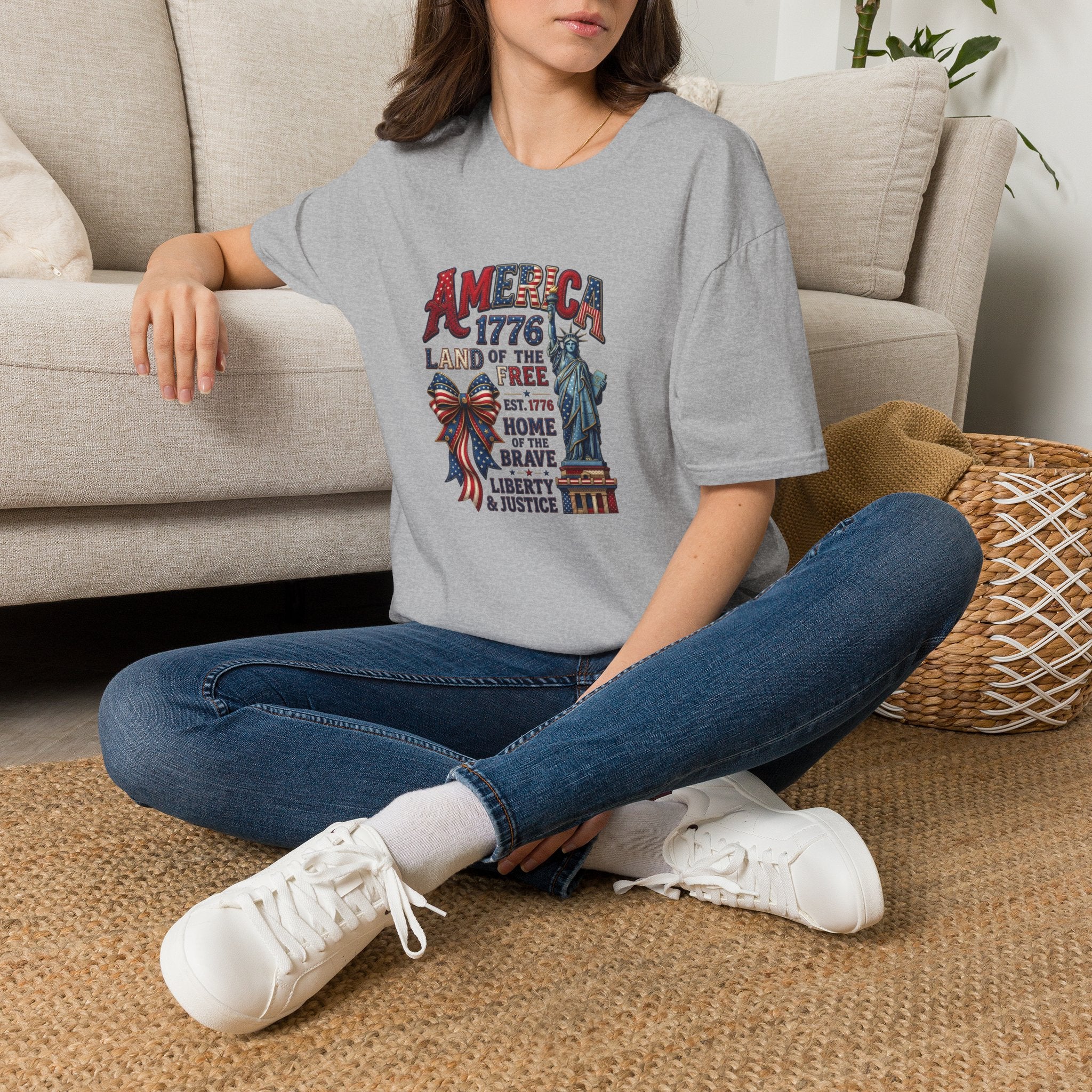 America 1776 T‑Shirt — Land of the Free Statue of Liberty Patriotic Tee