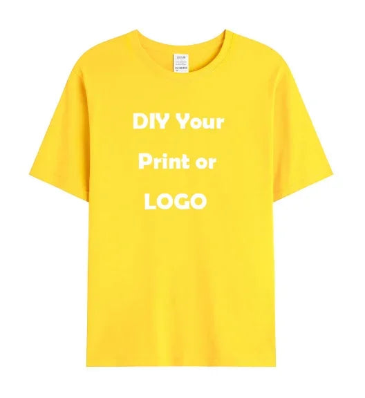 Men's and women's customized T-shirts, 100% pure cotton custom printed shirts, short sleeves, your logo photo, brand text,