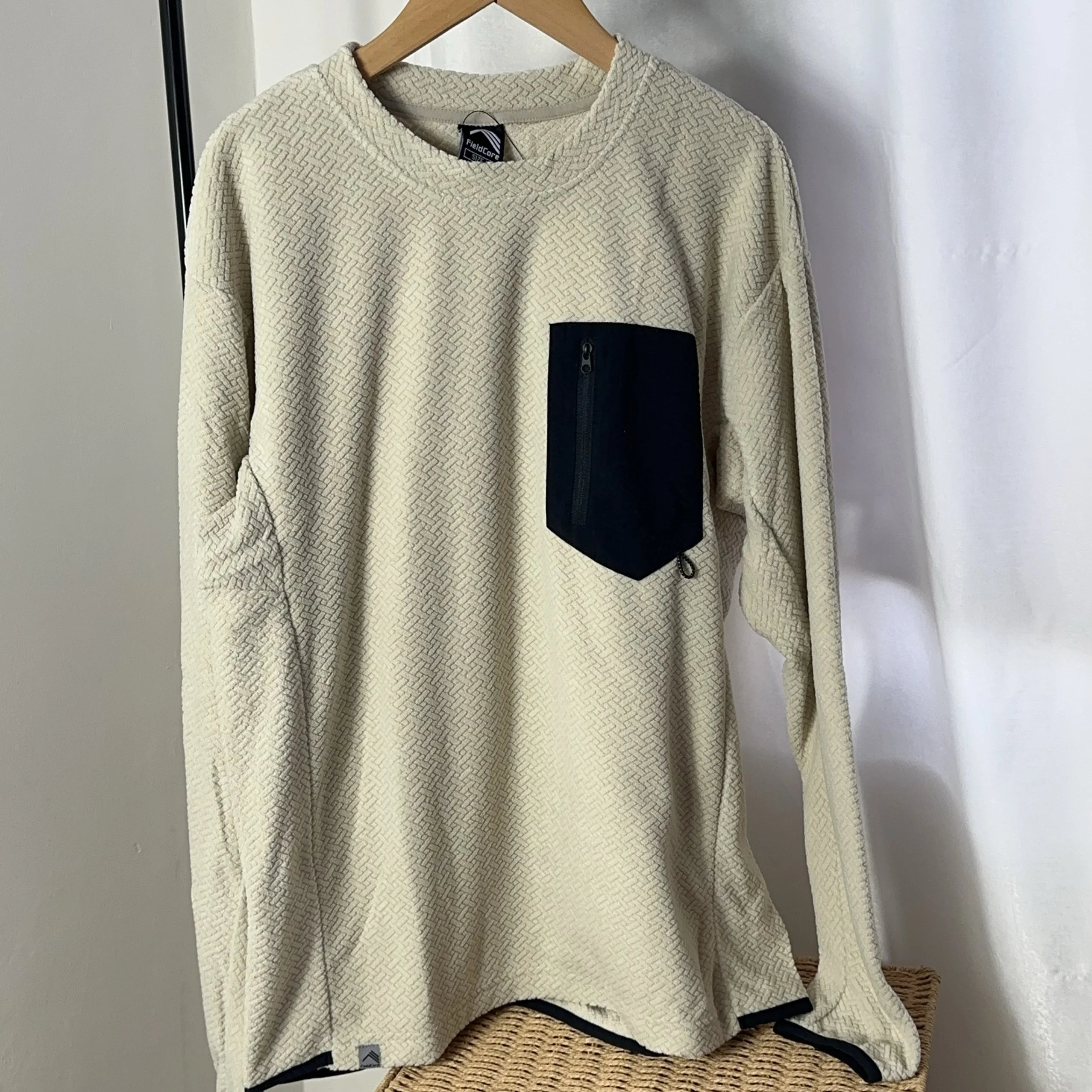 Original Men's Hoodie Sweatshirt Casual Leisure Top Polyester Fiber Warmth Youth Style round Neck with Chest Pocket Unisex