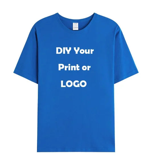 Men's and women's customized T-shirts, 100% pure cotton custom printed shirts, short sleeves, your logo photo, brand text,